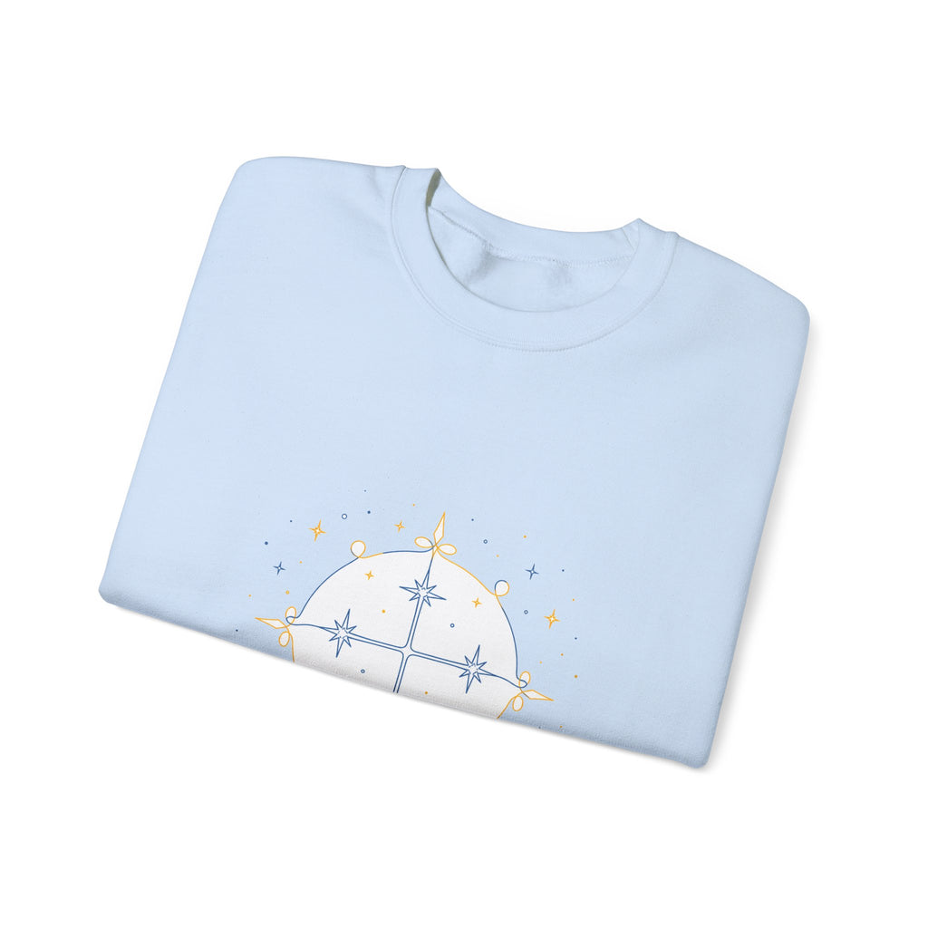 Matching Couple Sweatshirt - Aurora & Southern Cross Matching Couple Premium Fleece Sweatshirt Minimalist Art His Hers Christmas Gift - Design B