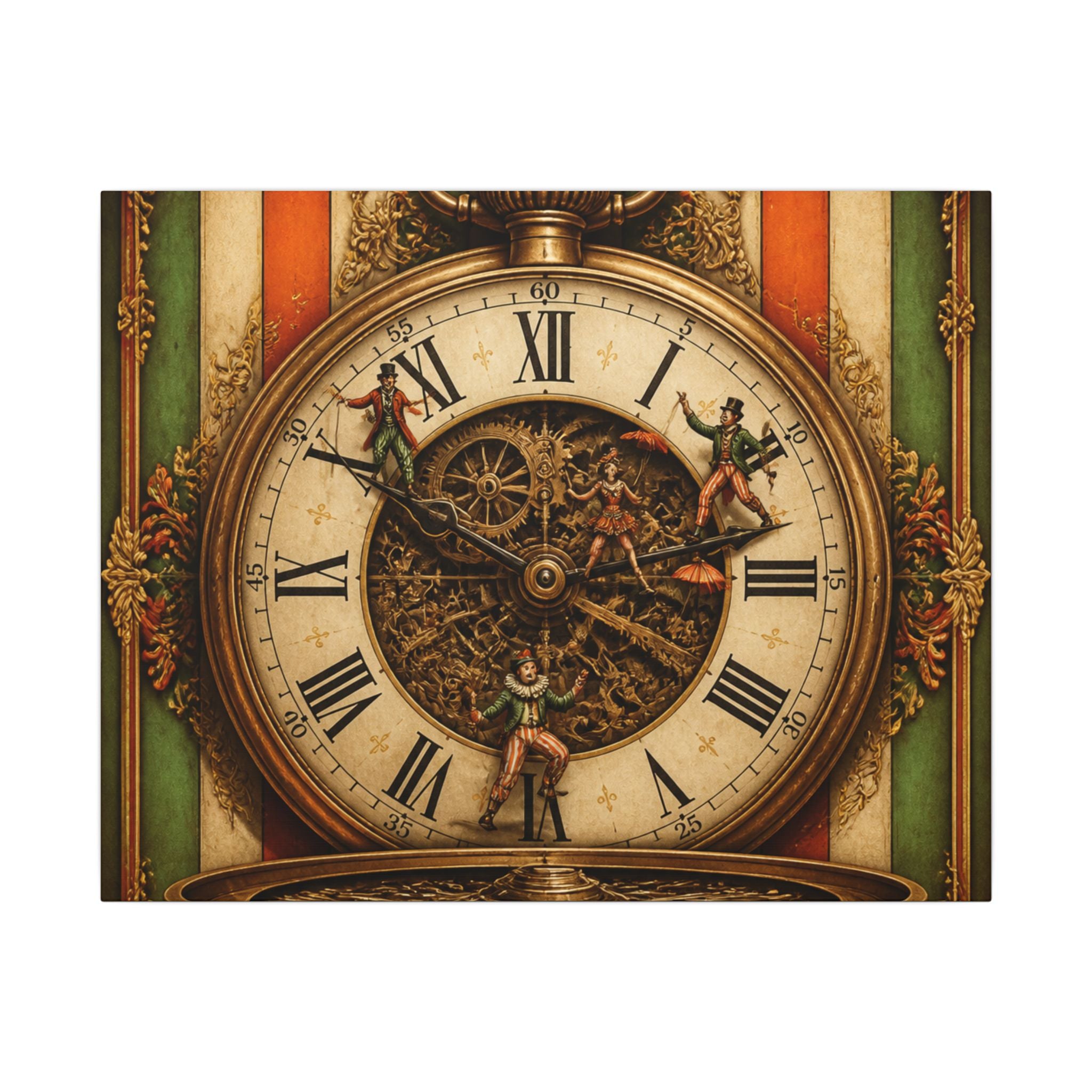 Pocket Watch Performers Wall Art Canvas 24×36 Baroque Studio Decor Maximalist Print