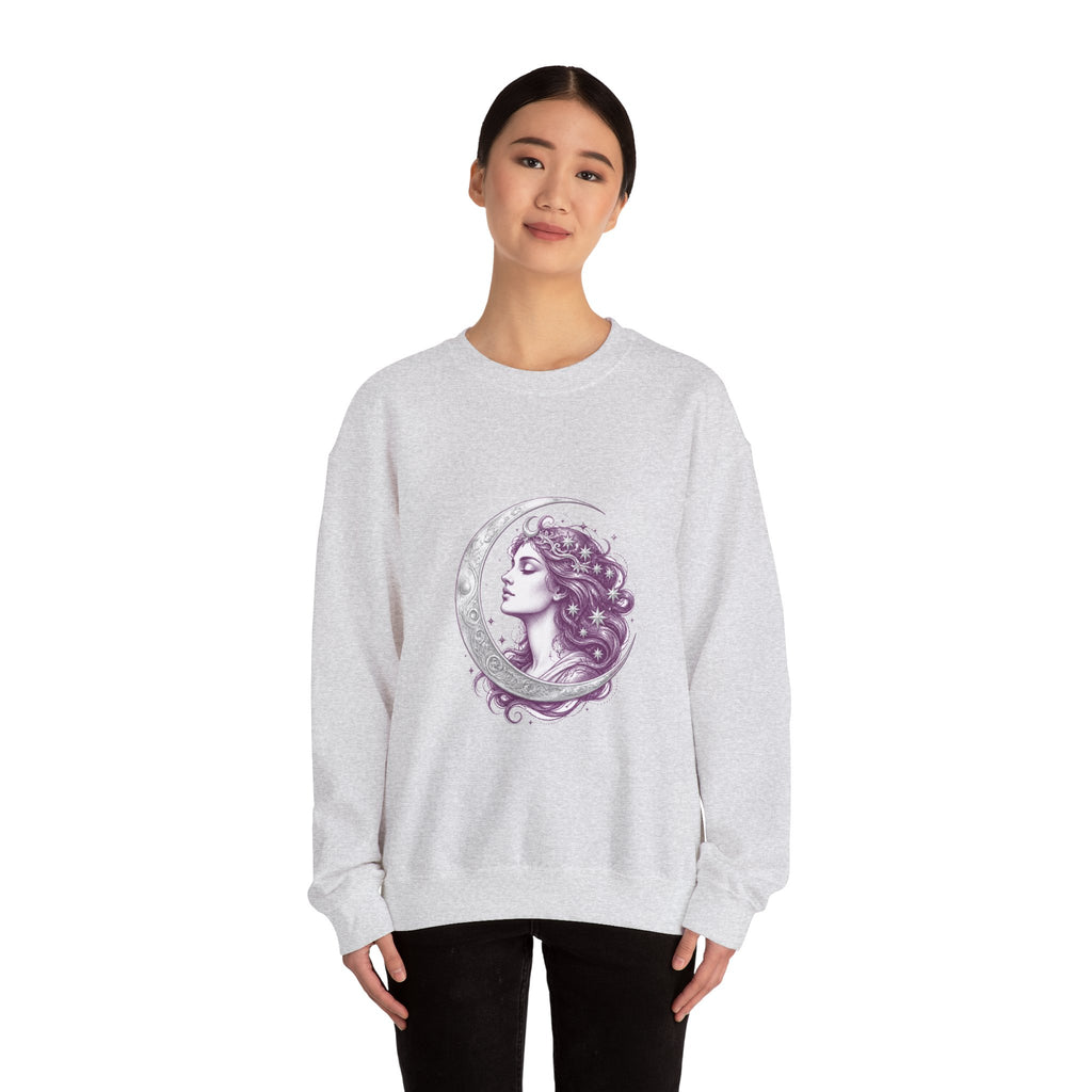 Matching Couple Sweatshirt - Helios & Selene Matching Couple Comfort Colors Crew Hand-Drawn Art His Hers Anniversary Gift - Design B
