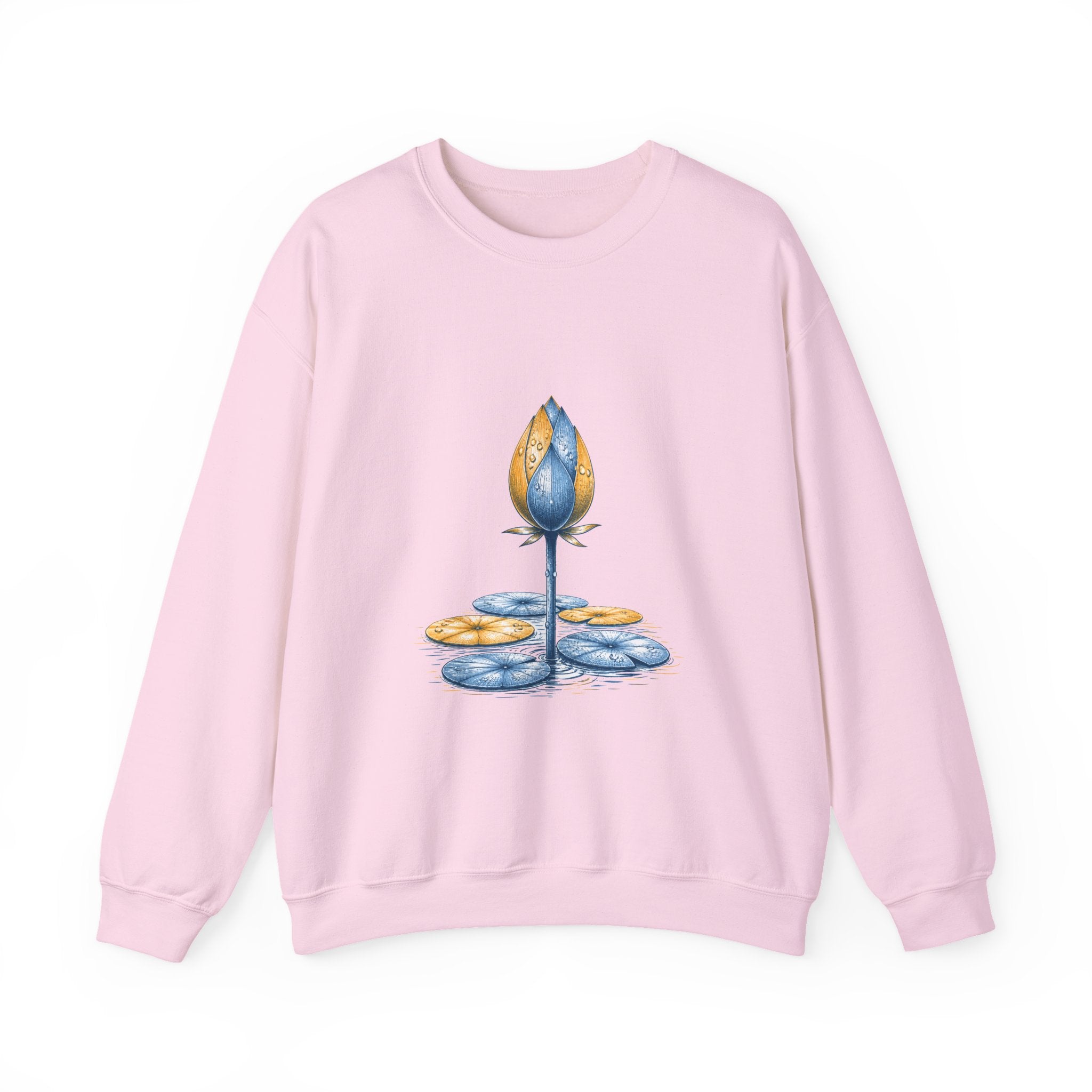 Matching Couple Sweatshirt - Open & Closed Lotus Matching Couple Comfort Colors Crew Hand-Drawn Art His Hers Anniversary Gift - Design B