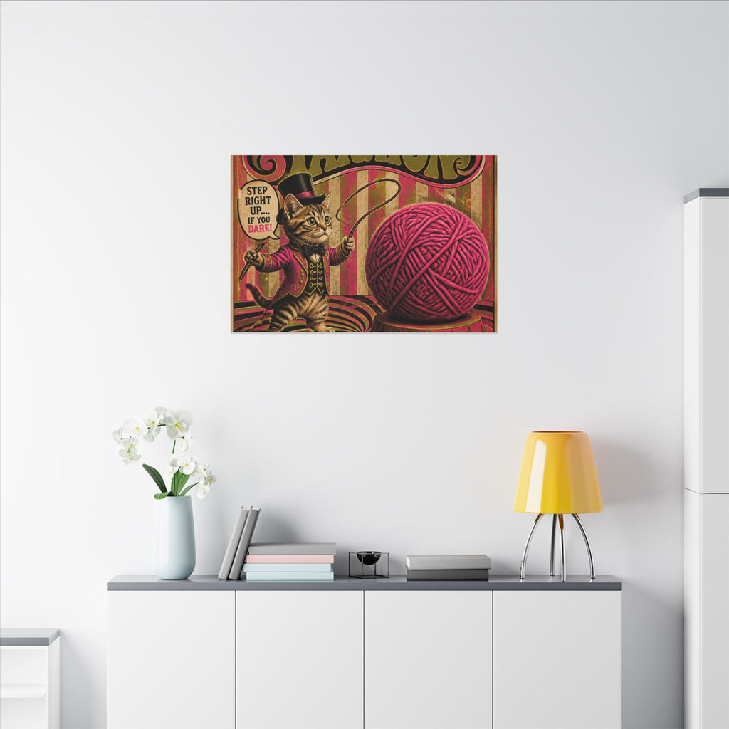 Cat Lion Tamer Wall Art Canvas 16×20 Psychedelic Cafe Decor Maximalist Print