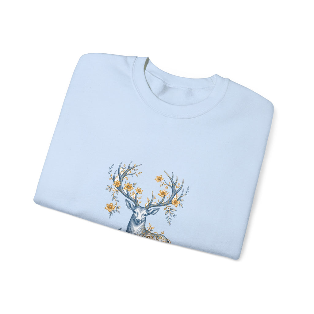 Matching Couple Sweatshirt - Bear & Deer Matching Couple Crewneck Sweatshirt Vintage Art His Hers Wedding Gift - Design B