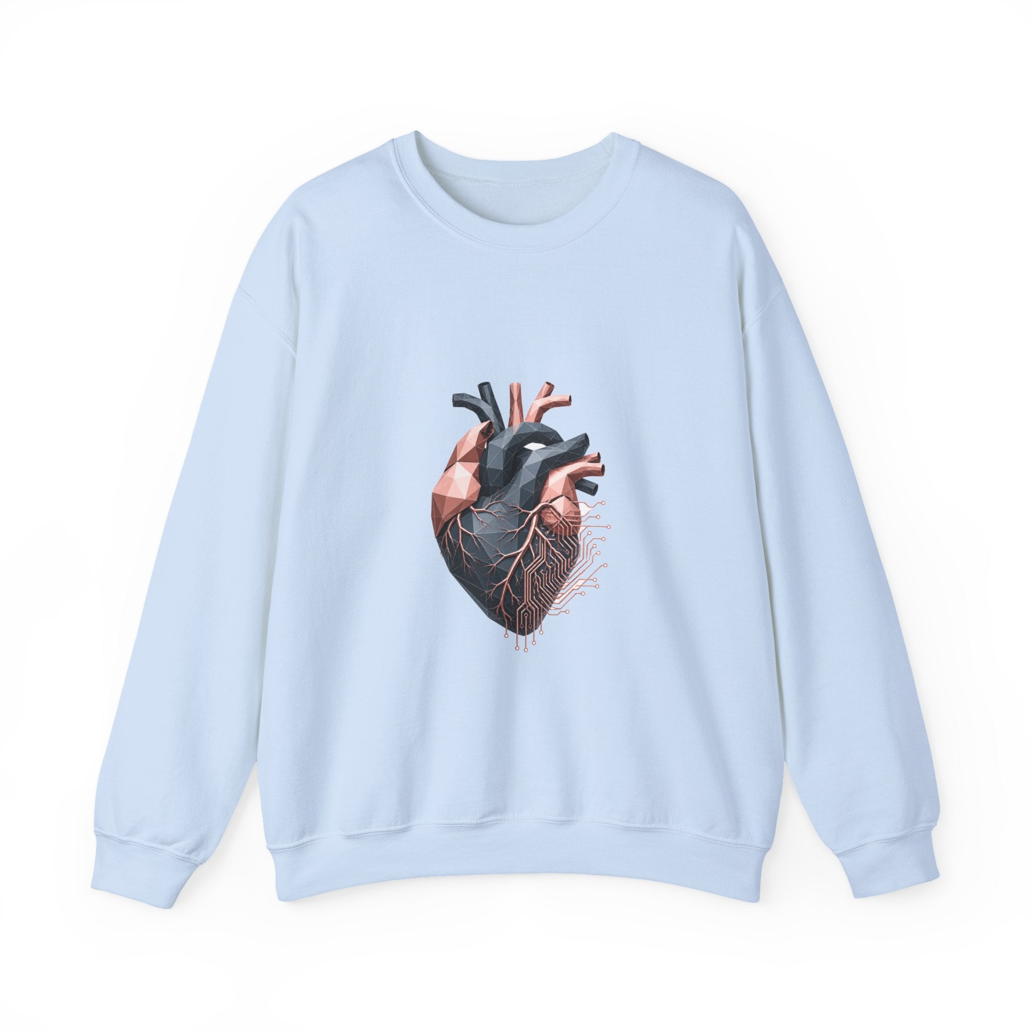 Matching Couple Sweatshirt - Robot & Heart Matching Couple Premium Fleece Sweatshirt Geometric Art His Hers Love Gift - Design B