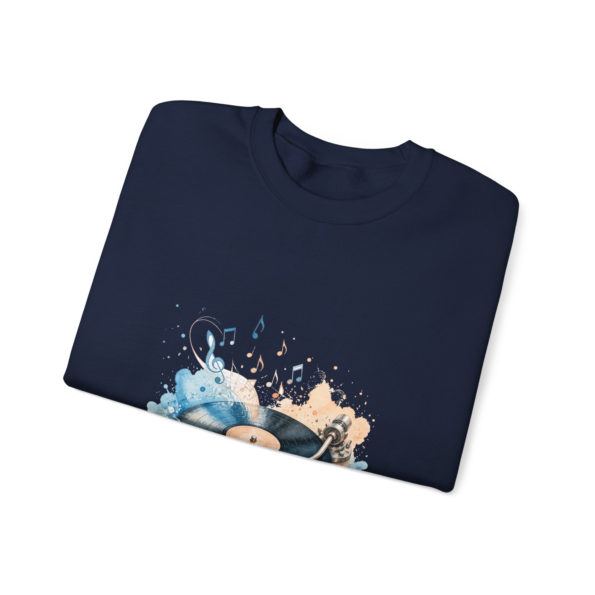 Matching Couple Sweatshirt - Vinyl & Cassette Matching Couple Comfort Colors Crew Watercolor Art His Hers Birthday Gift - Design A
