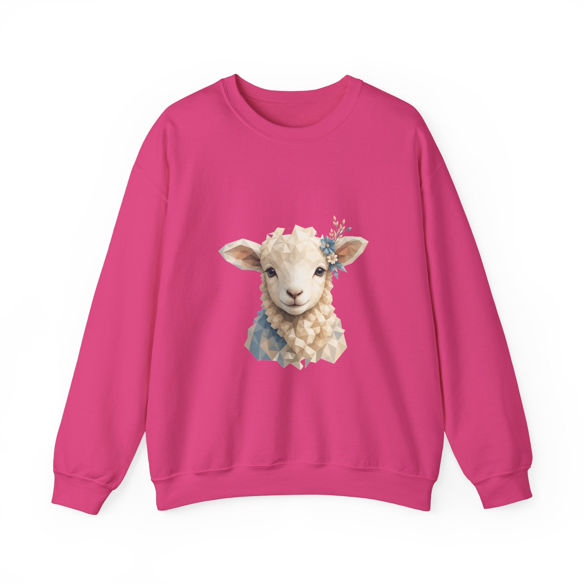 Matching Couple Sweatshirt - Lion & Lamb Matching Couple Crewneck Sweatshirt Geometric Art His Hers Couple Gift - Design B