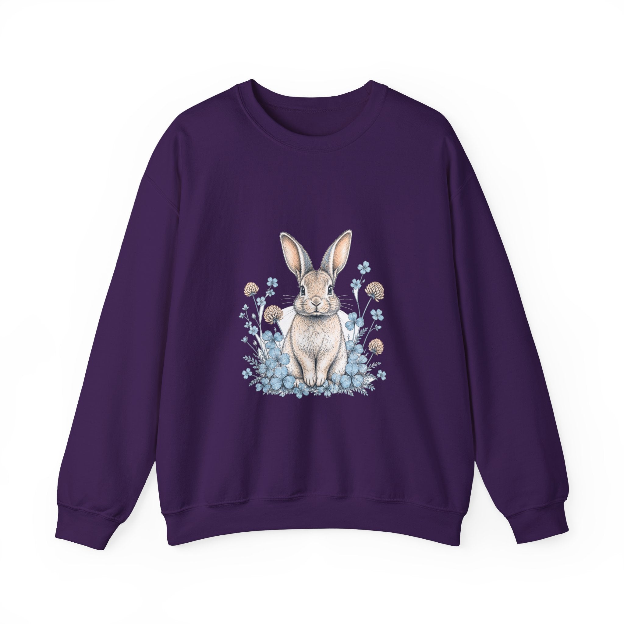 Matching Couple Sweatshirt - Fox & Rabbit Matching Couple Premium Fleece Sweatshirt Hand-Drawn Art His Hers Anniversary Gift - Design B