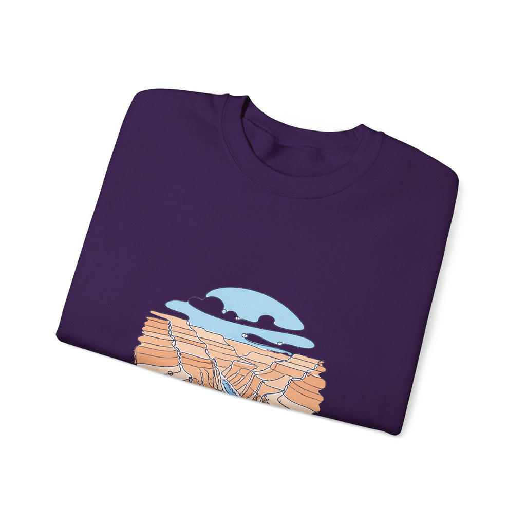 Matching Couple Sweatshirt - Lavender Fields & Canyon Matching Couple Comfort Colors Crew Minimalist Art His Hers Christmas Gift - Design B