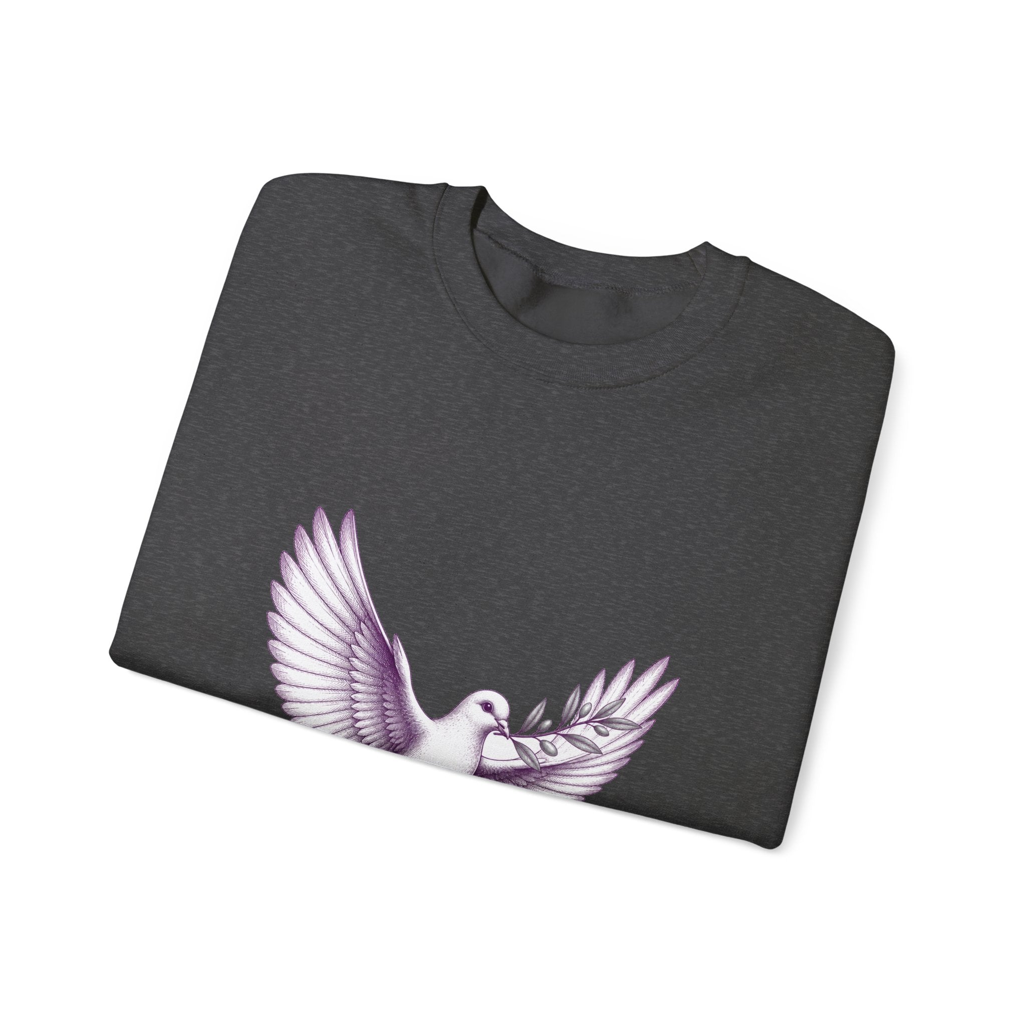 Matching Couple Sweatshirt - Wolf & Dove Matching Couple Comfort Colors Crew Hand-Drawn Art His Hers Anniversary Gift - Design B