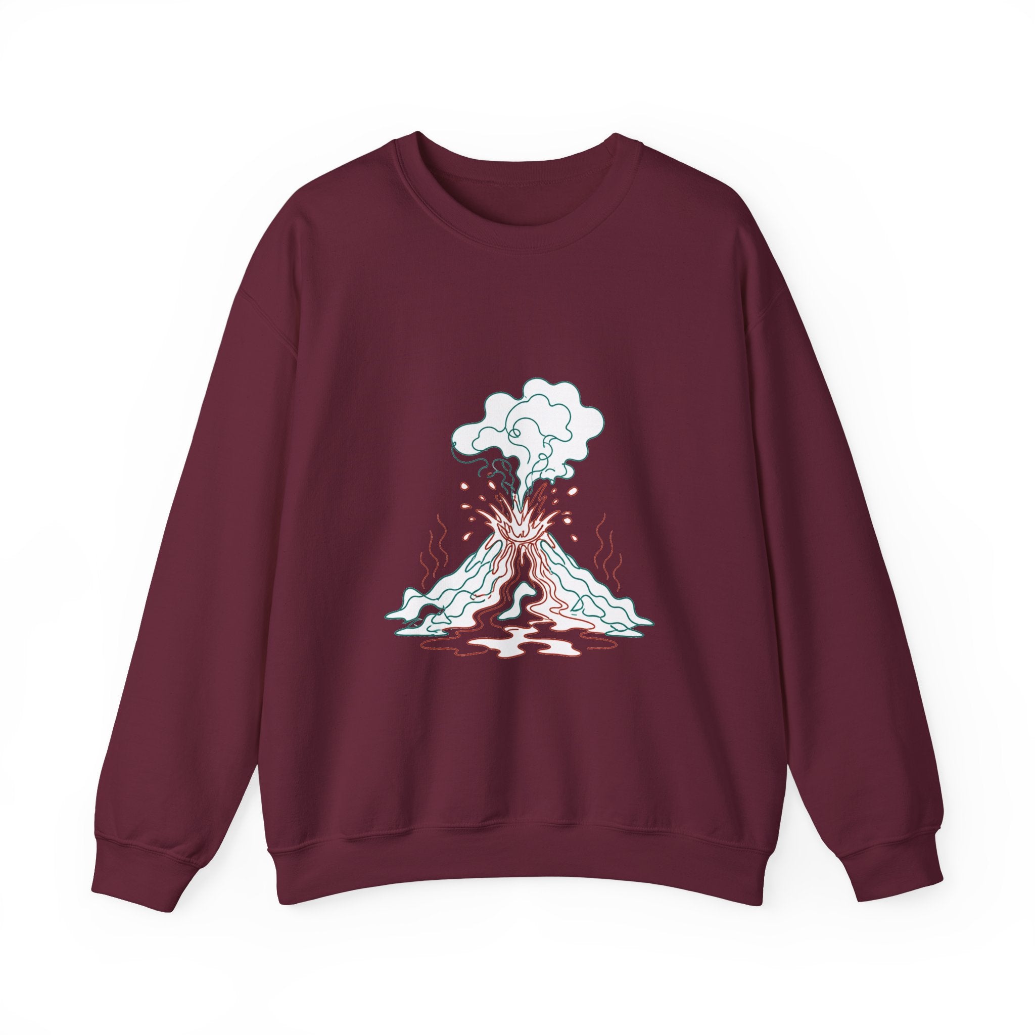 Matching Couple Sweatshirt - Volcano & Glacier Matching Couple Comfort Colors Crew Minimalist Art His Hers Christmas Gift - Design A