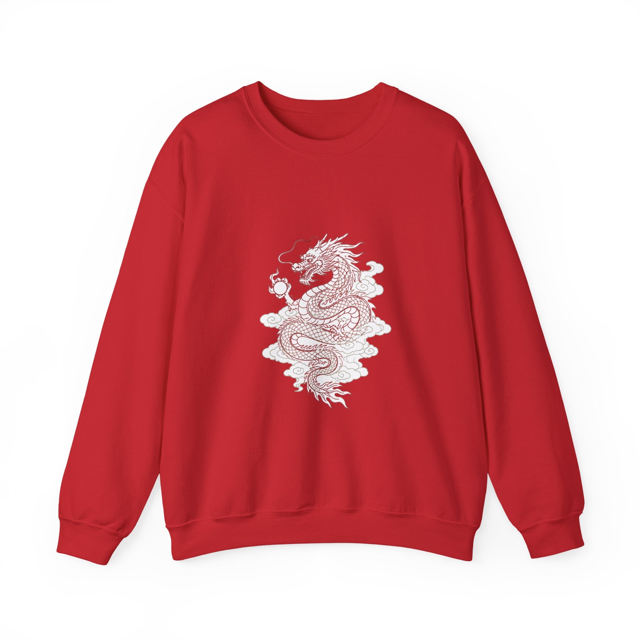 Matching Couple Sweatshirt - Dragon & Phoenix Matching Couple Crewneck Sweatshirt Minimalist Art His Hers Valentine Gift - Design A