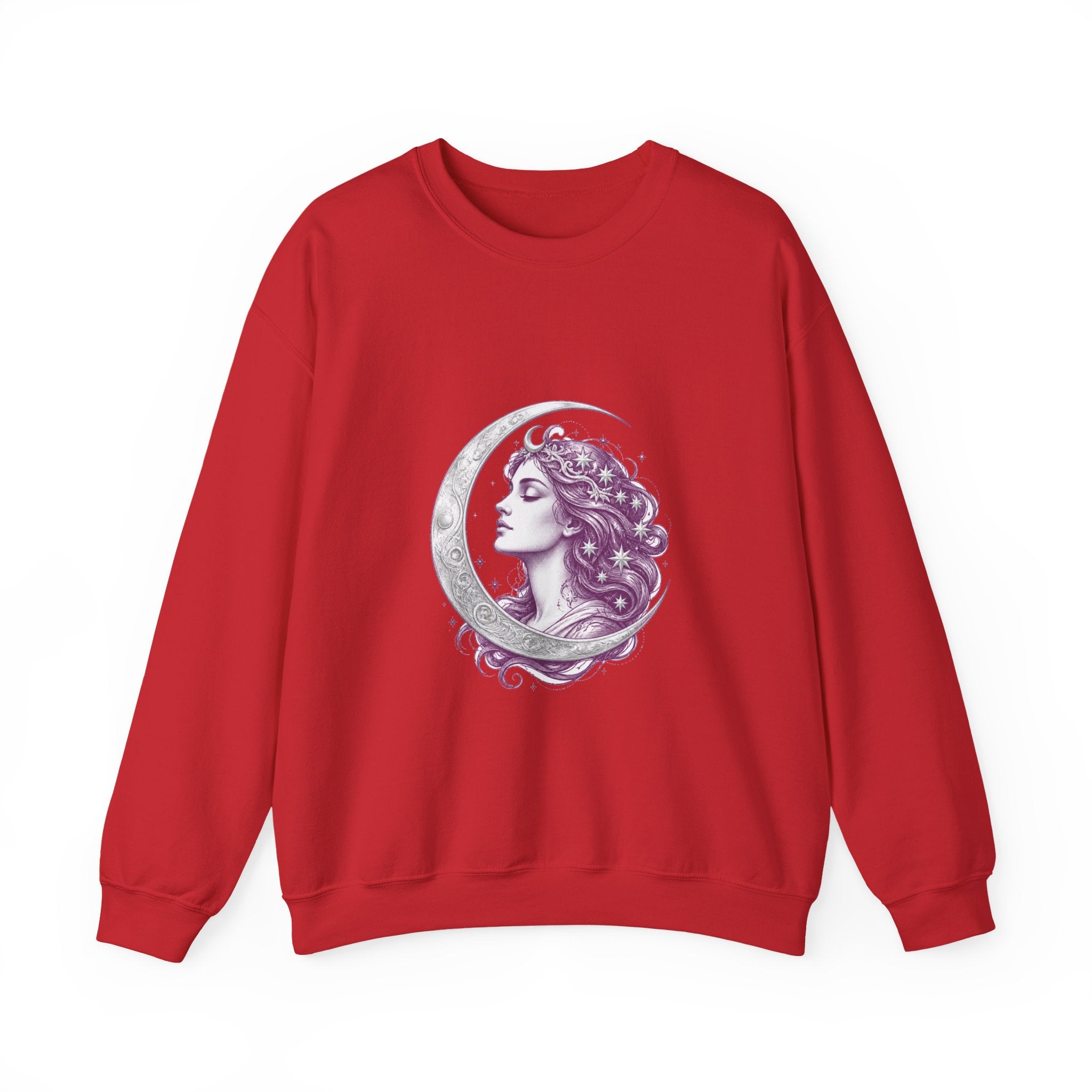 Matching Couple Sweatshirt - Helios & Selene Matching Couple Comfort Colors Crew Hand-Drawn Art His Hers Anniversary Gift - Design B