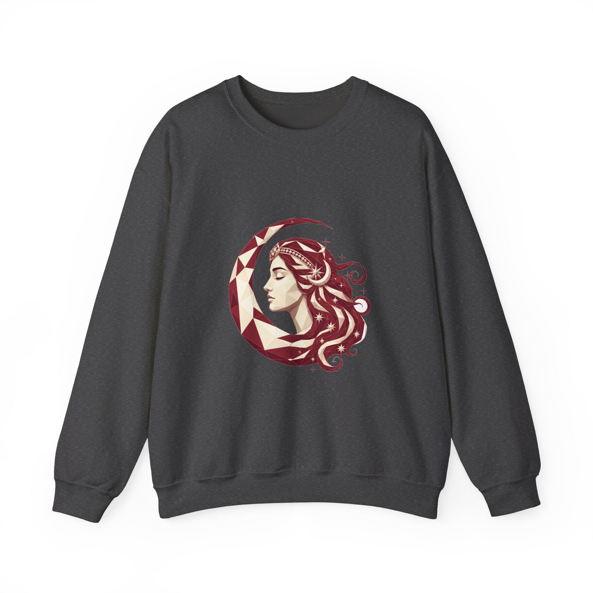 Matching Couple Sweatshirt - Helios & Selene Matching Couple Comfort Colors Crew Geometric Art His Hers Love Gift - Design B