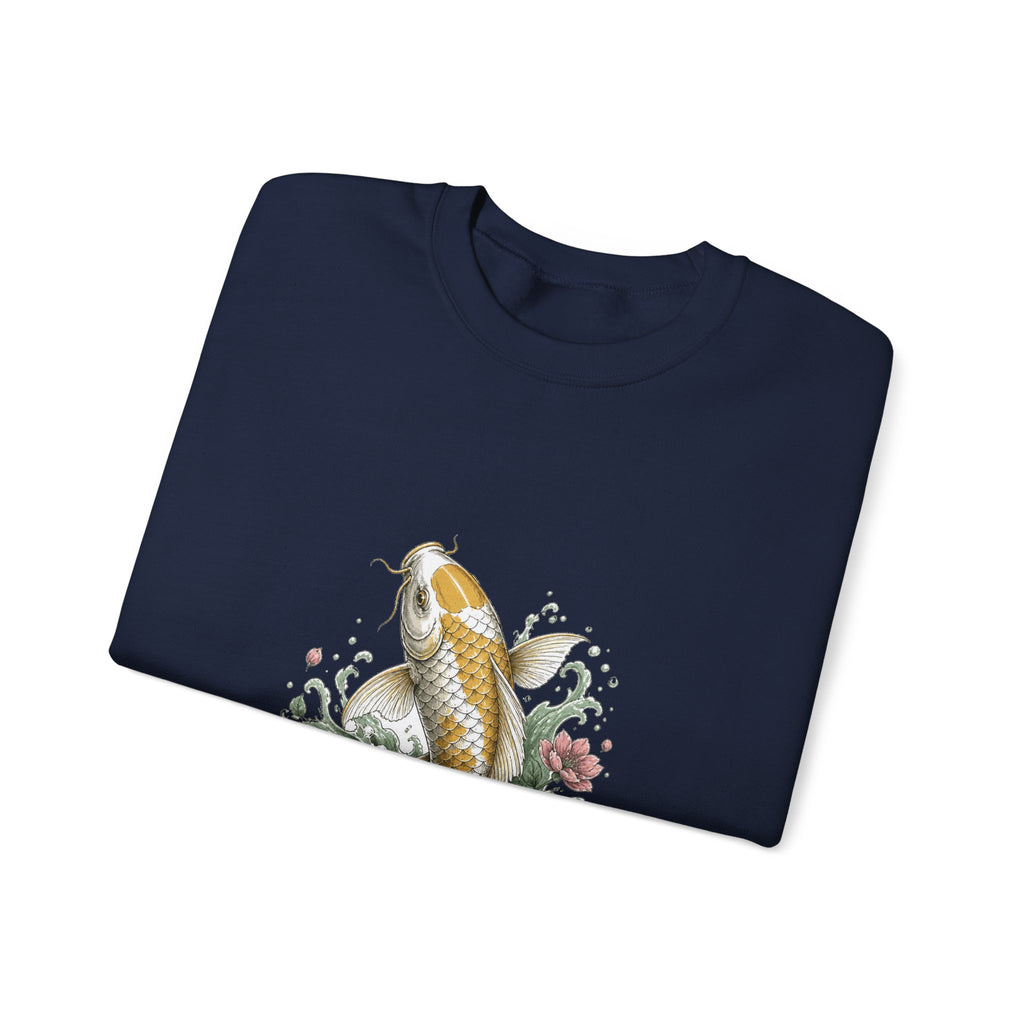 Matching Couple Sweatshirt - Koi Fish Yin Yang Matching Couple Premium Fleece Sweatshirt Hand-Drawn Art His Hers Anniversary Gift - Design A