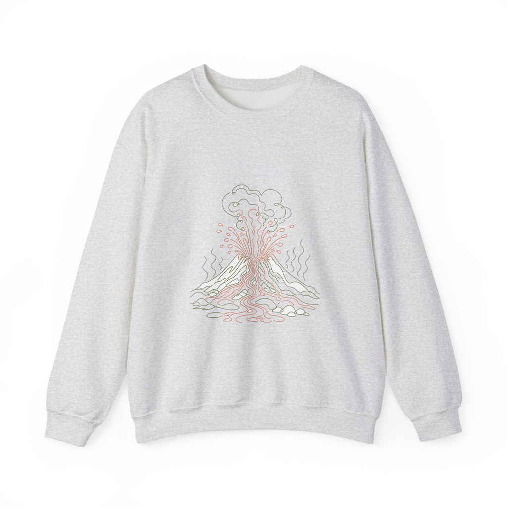 Matching Couple Sweatshirt - Volcano & Glacier Matching Couple Crewneck Sweatshirt Minimalist Art His Hers Valentine Gift - Design A