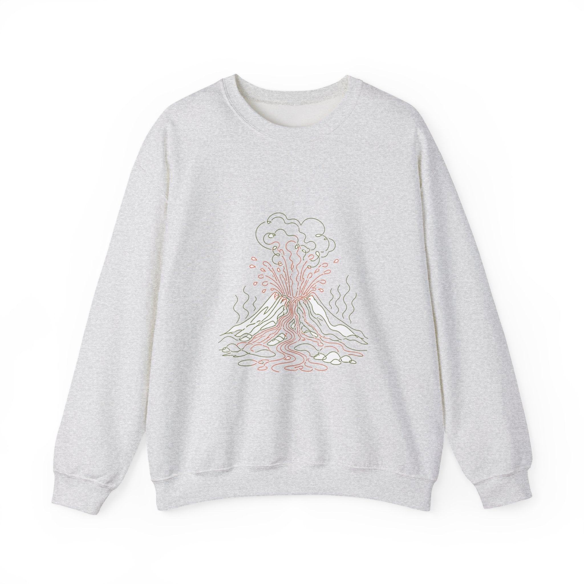 Matching Couple Sweatshirt - Volcano & Glacier Matching Couple Crewneck Sweatshirt Minimalist Art His Hers Valentine Gift - Design A