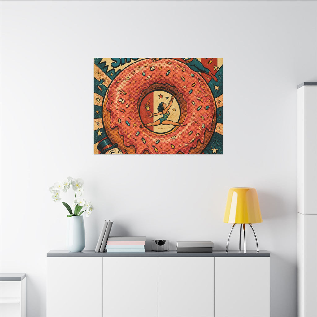 Donut Circus Ring Wall Art Canvas 24×36 Pop Art Restaurant Decor Maximalist Print
