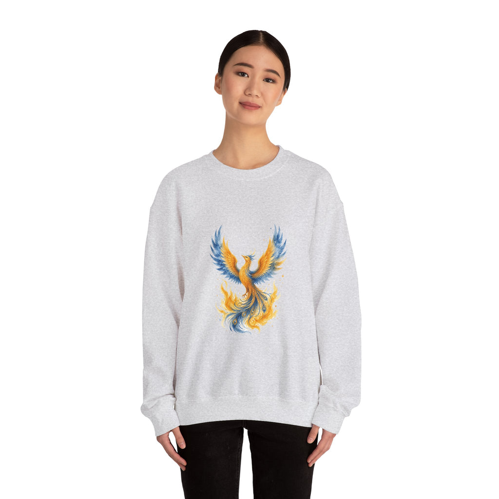 Matching Couple Sweatshirt - Dragon & Phoenix Matching Couple Comfort Colors Crew Watercolor Art His Hers Birthday Gift - Design B