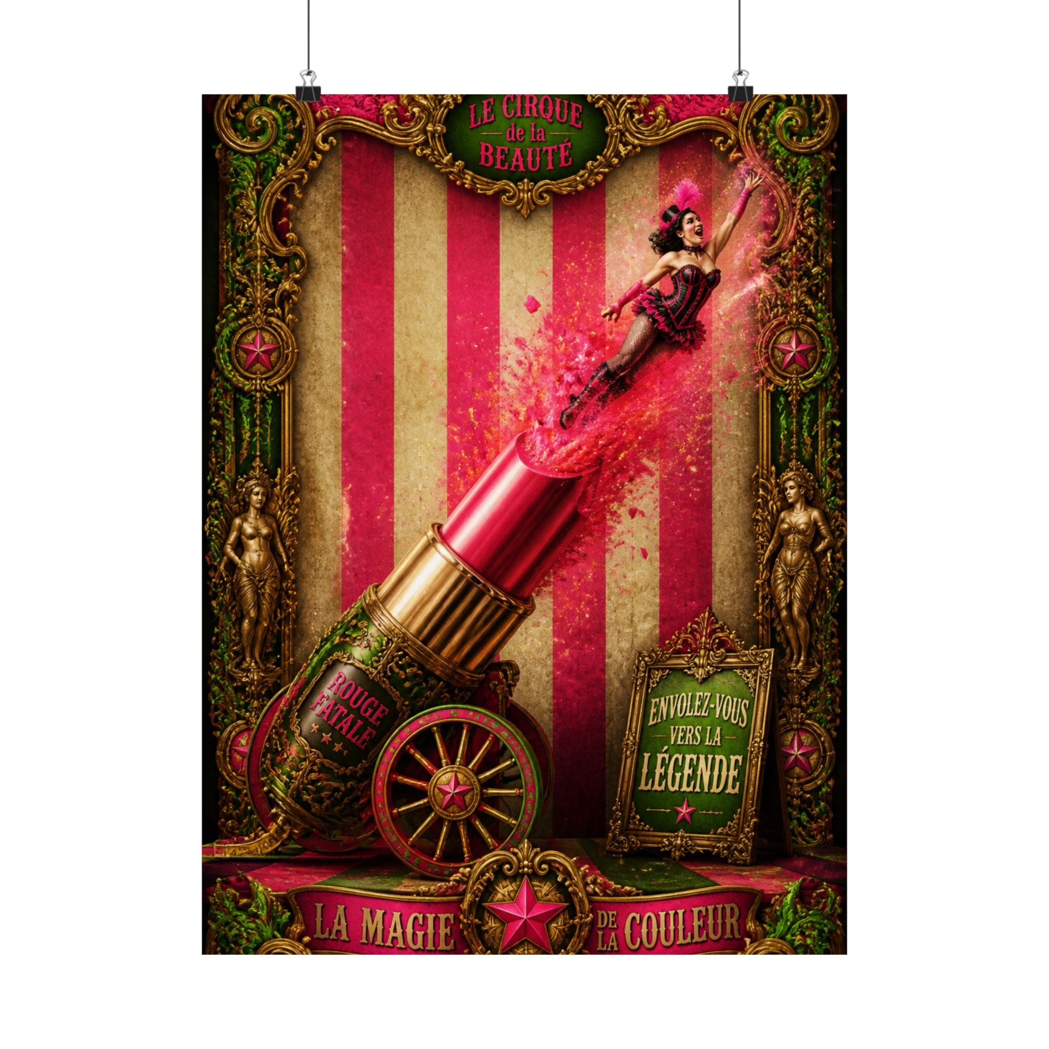 Lipstick Cannon Wall Art Poster 18×24 Baroque Home Office Decor Maximalist Print