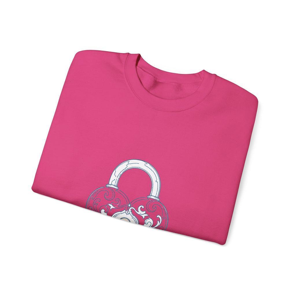 Matching Couple Sweatshirt - Key & Lock Matching Couple Comfort Colors Crew Minimalist Art His Hers Christmas Gift - Design B