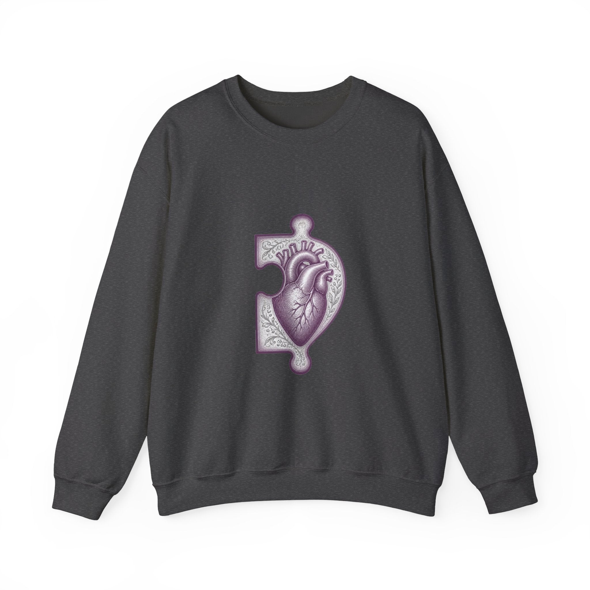 Matching Couple Sweatshirt - Puzzle Pieces Matching Couple Premium Fleece Sweatshirt Vintage Art His Hers Honeymoon Gift - Design B