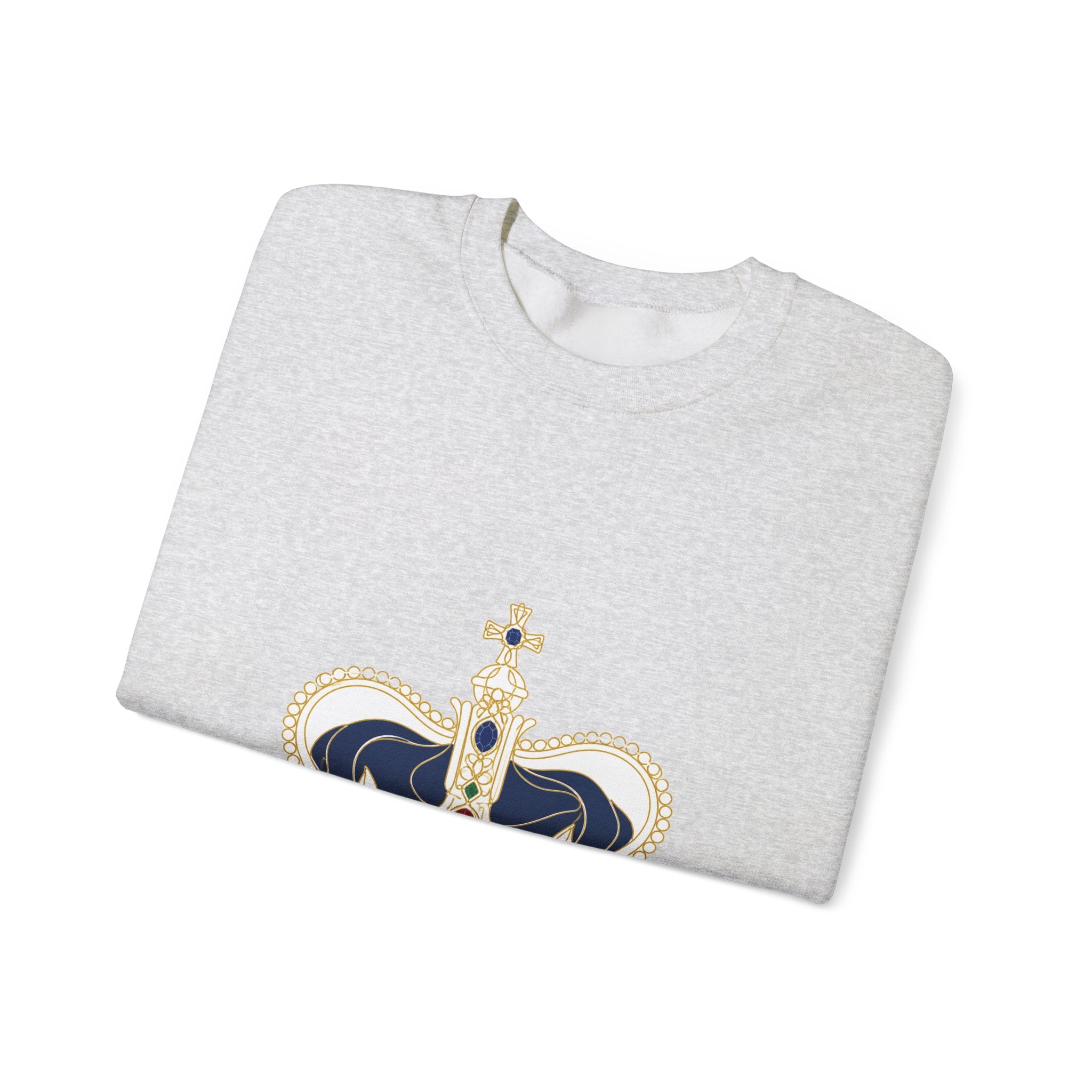 Matching Couple Sweatshirt - Crown & Shield Matching Couple Crewneck Sweatshirt Minimalist Art His Hers Valentine Gift - Design A