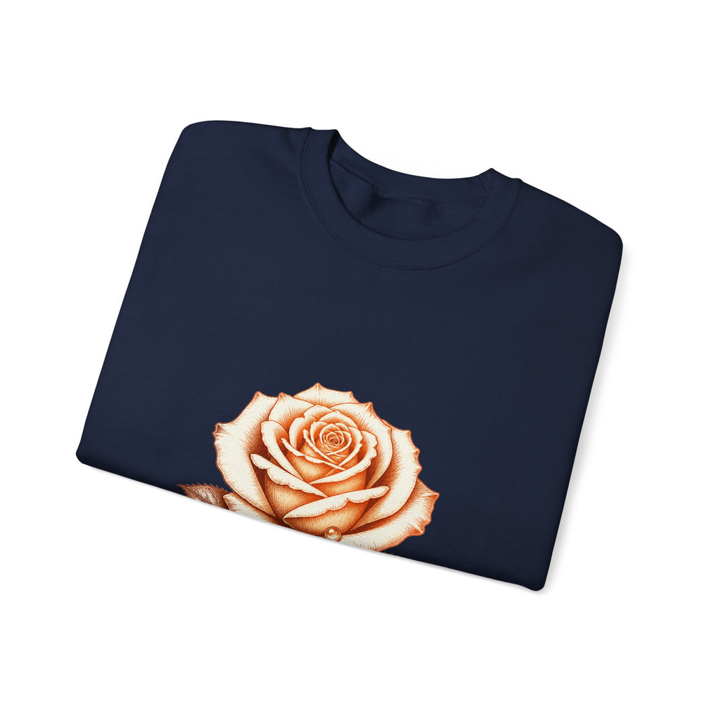 Matching Couple Sweatshirt - Rose & Thorn Matching Couple Premium Fleece Sweatshirt Hand-Drawn Art His Hers Anniversary Gift - Design A