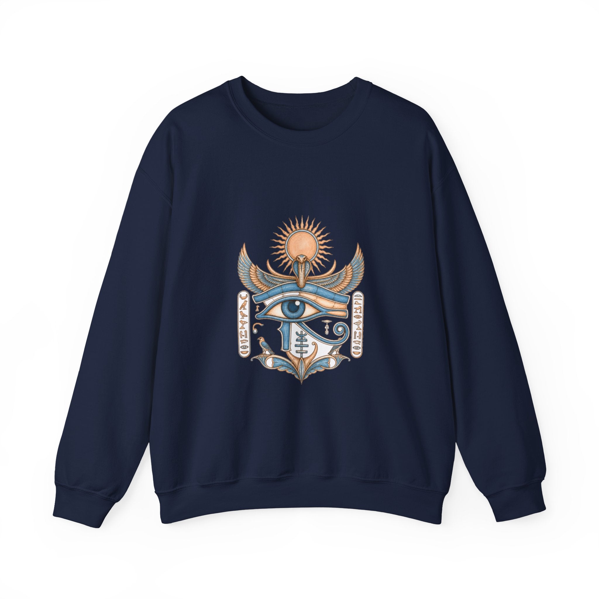 Matching Couple Sweatshirt - Eye of Ra & Horus Matching Couple Comfort Colors Crew Vintage Art His Hers Honeymoon Gift - Design A
