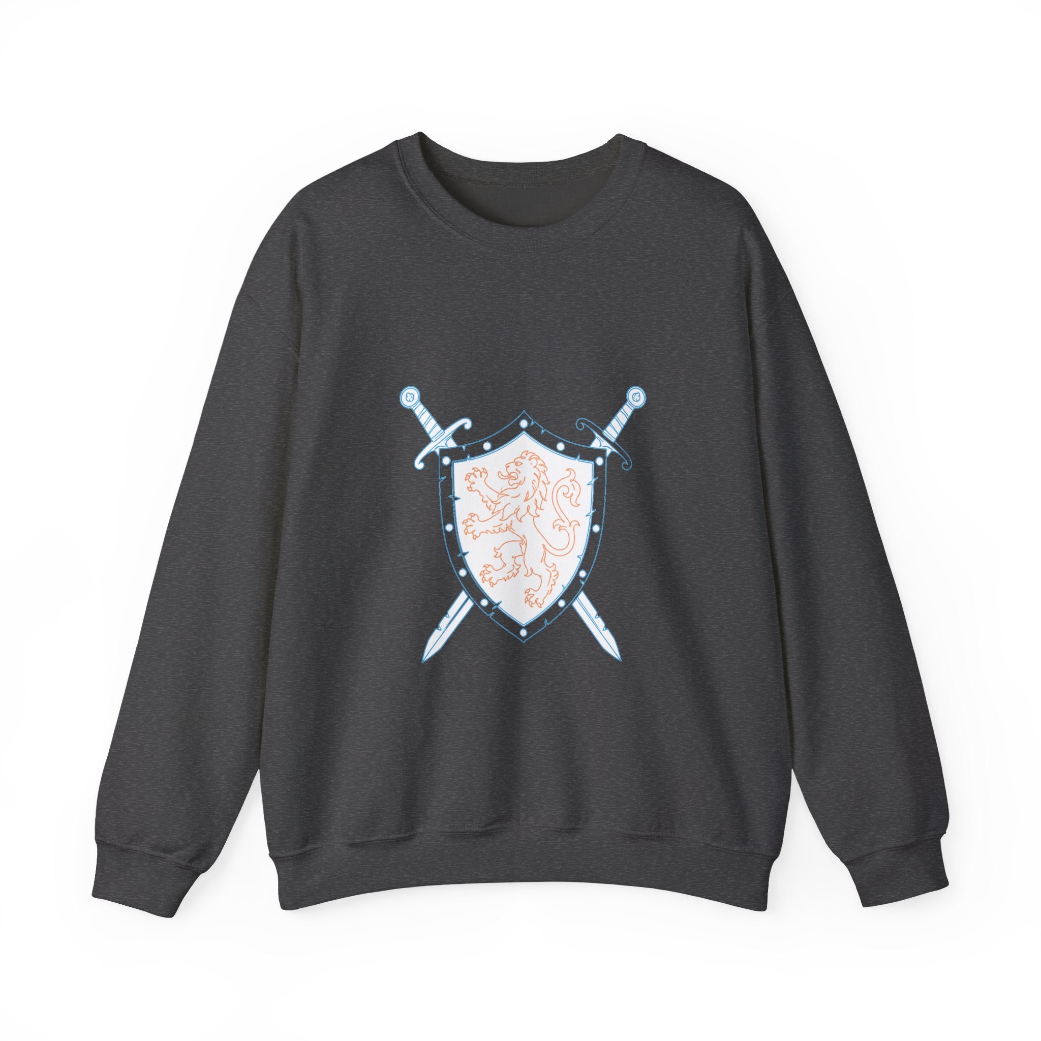 Matching Couple Sweatshirt - Crown & Shield Matching Couple Comfort Colors Crew Minimalist Art His Hers Christmas Gift - Design B