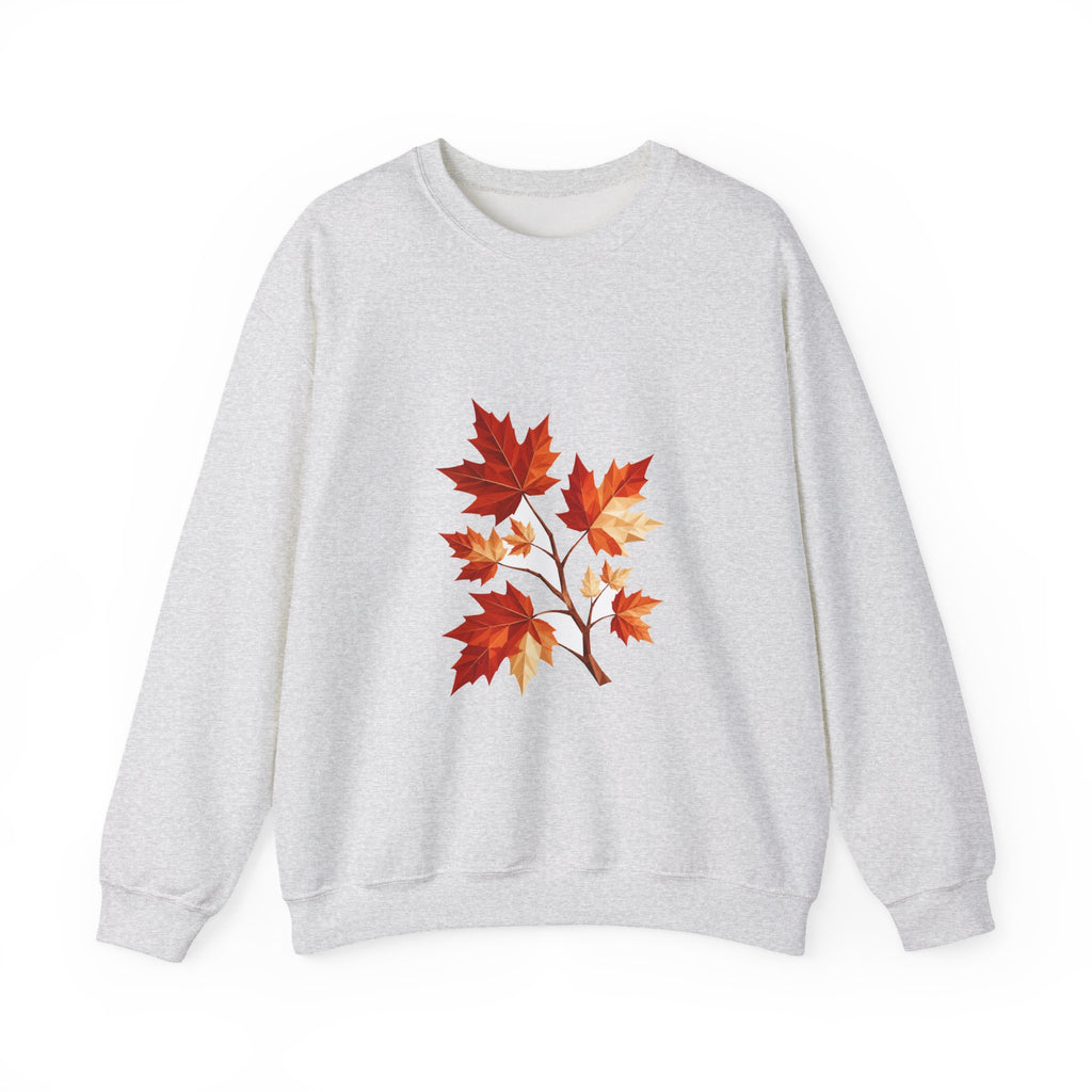 Matching Couple Sweatshirt - Cherry Blossom & Maple Leaf Matching Couple Comfort Colors Crew Geometric Art His Hers Love Gift - Design B