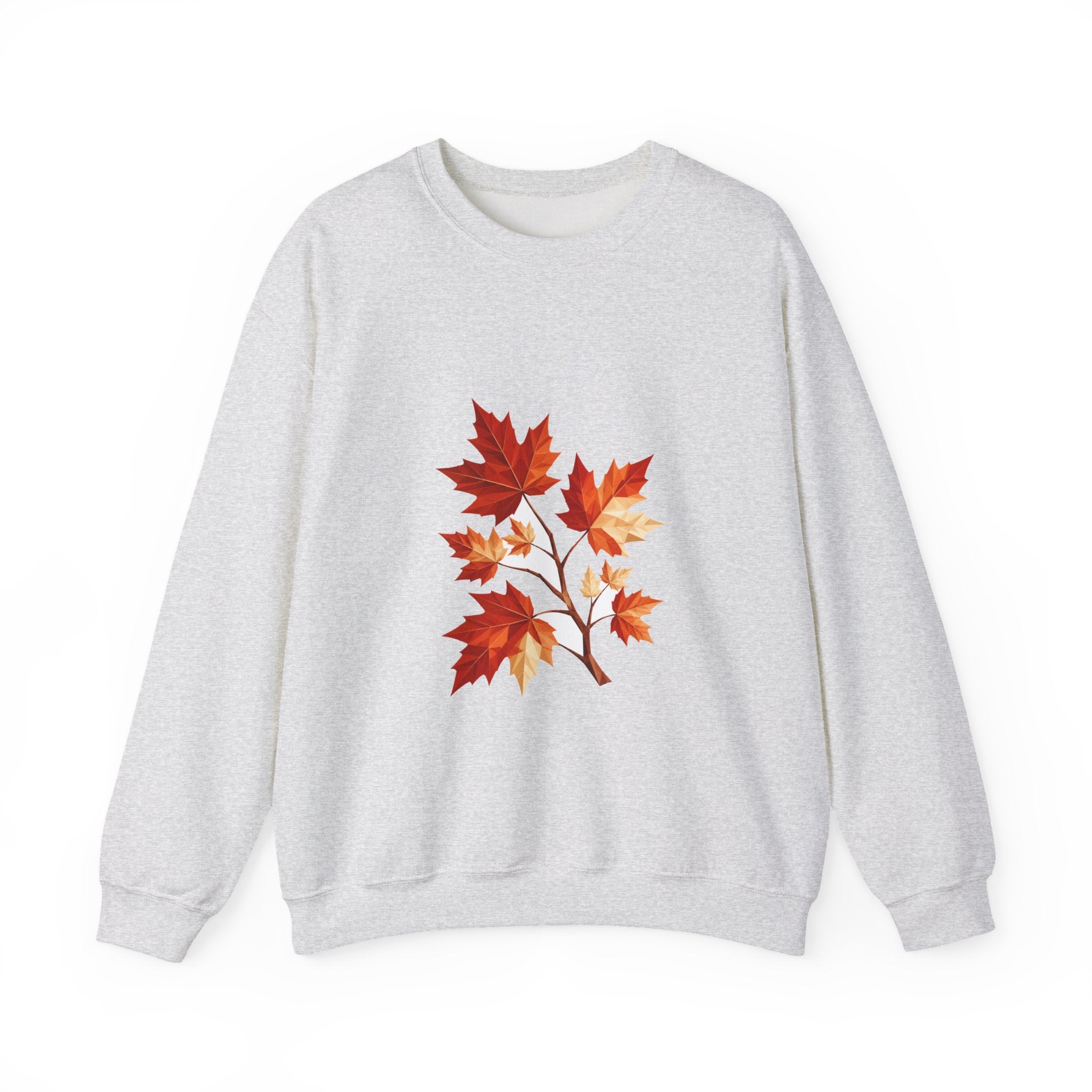 Matching Couple Sweatshirt - Cherry Blossom & Maple Leaf Matching Couple Comfort Colors Crew Geometric Art His Hers Love Gift - Design B