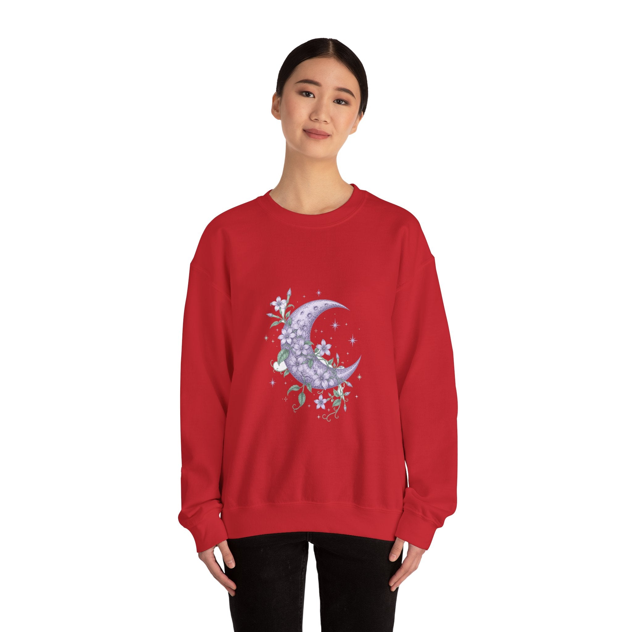 Matching Couple Sweatshirt - Sun & Moon Matching Couple Crewneck Sweatshirt Vintage Art His Hers Wedding Gift - Design A