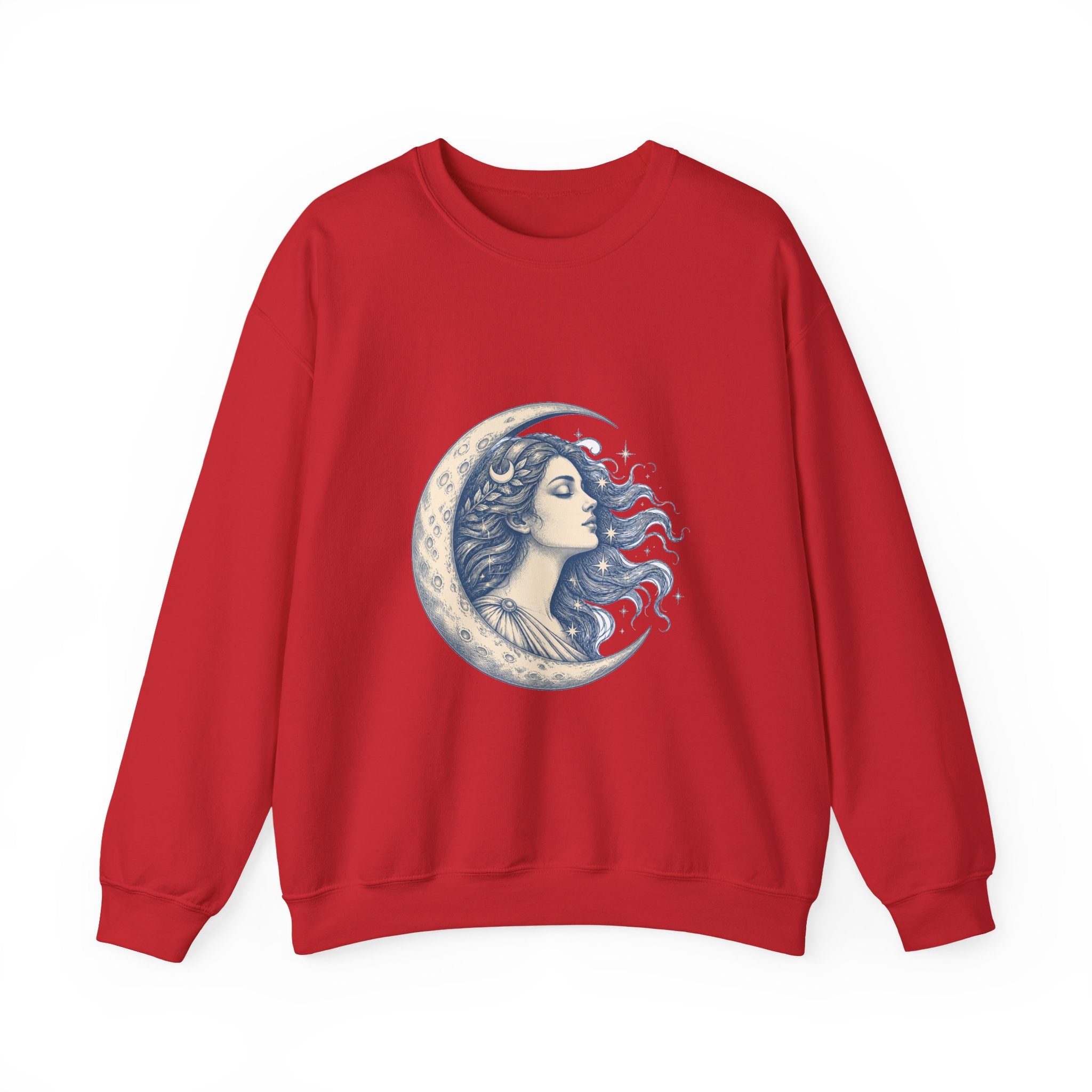Matching Couple Sweatshirt - Helios & Selene Matching Couple Premium Fleece Sweatshirt Hand-Drawn Art His Hers Anniversary Gift - Design B