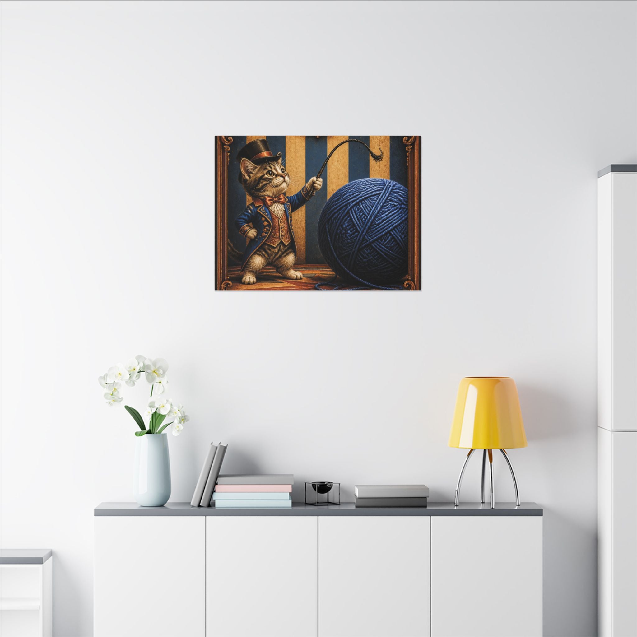 Cat Lion Tamer Wall Art Canvas 24×36 Baroque Studio Decor Maximalist Print