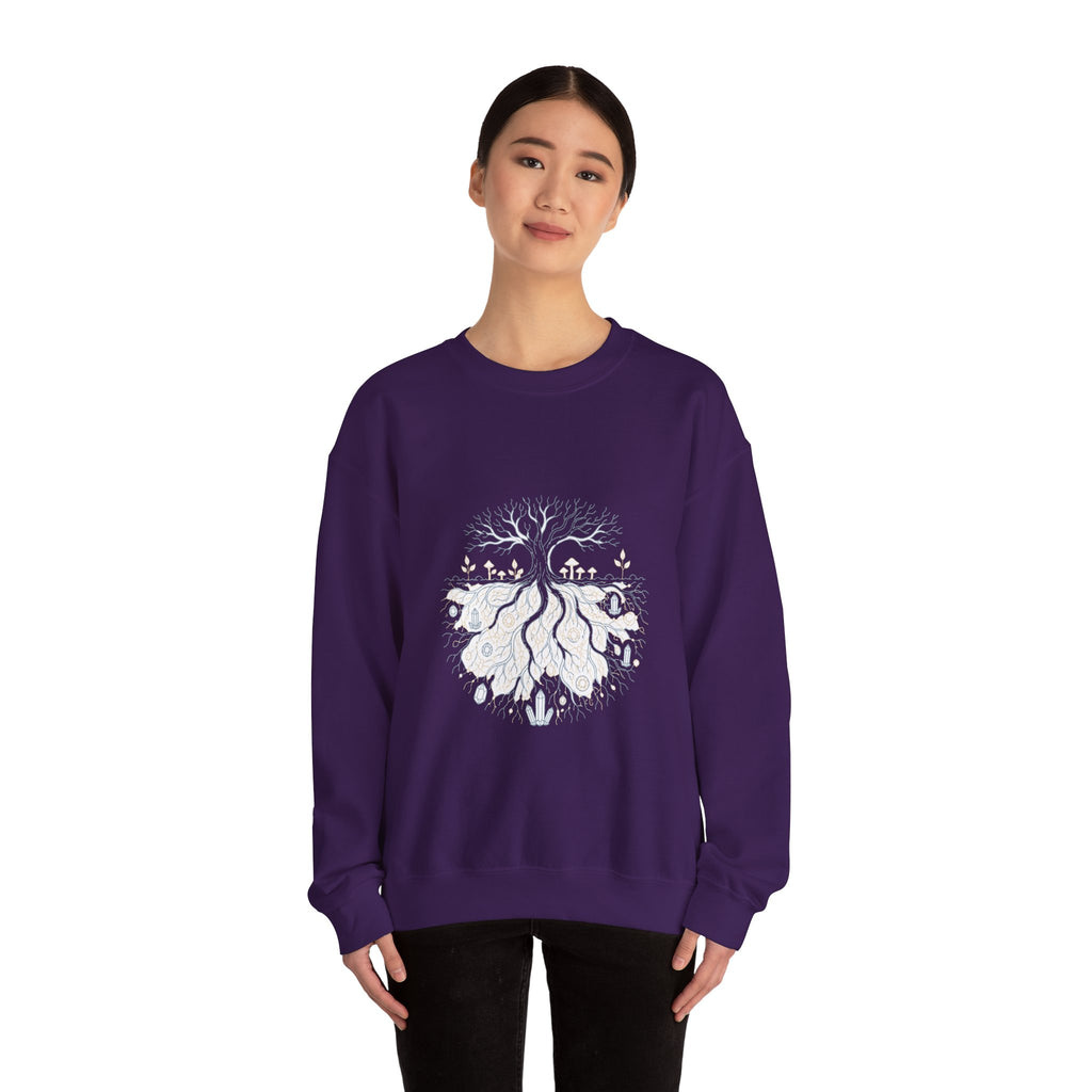 Matching Couple Sweatshirt - Ancient Oak & Deep Roots Matching Couple Premium Fleece Sweatshirt Minimalist Art His Hers Christmas Gift - Design B