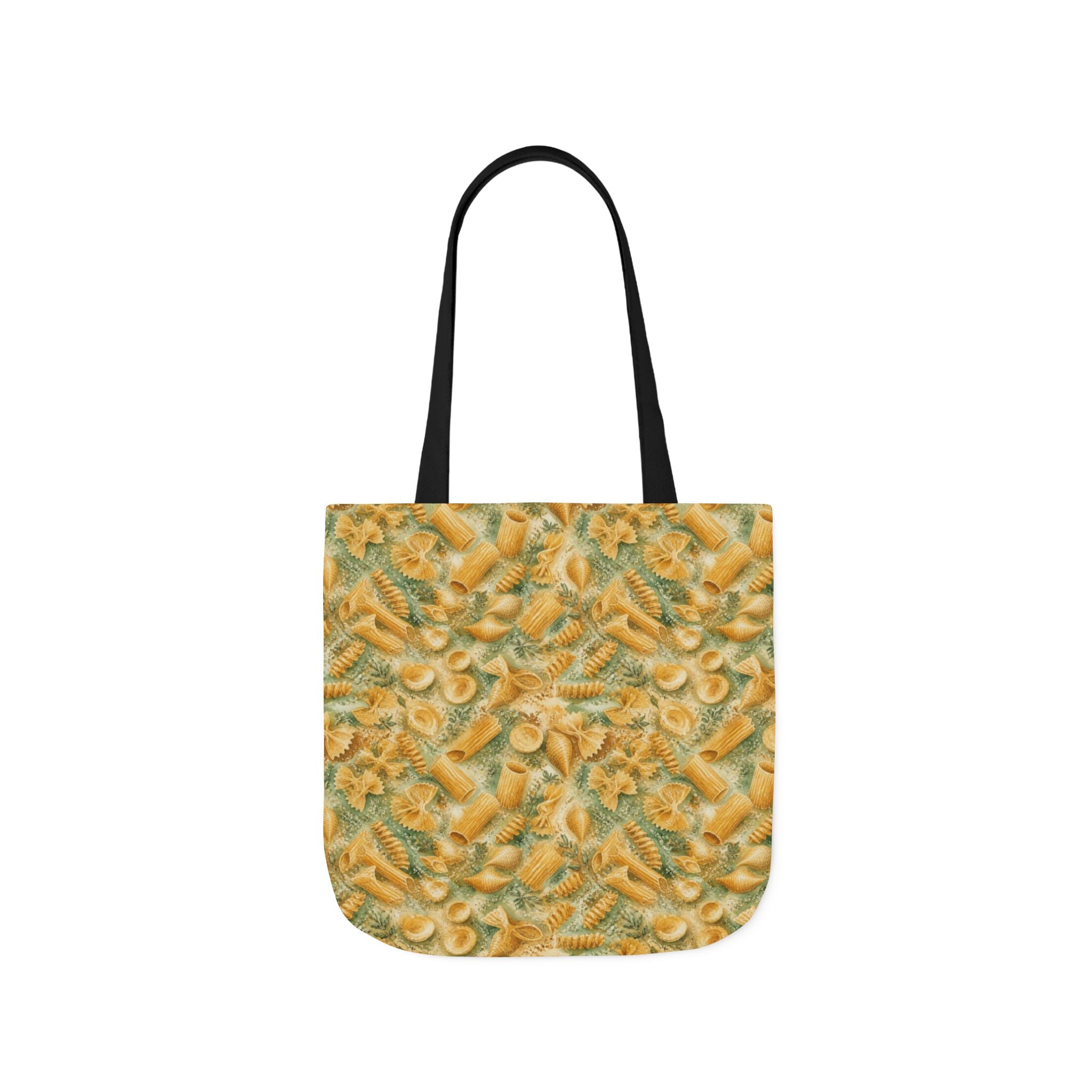 Italian Pasta Shapes Canvas Tote Bag Mediterranean Kitchen Watercolor Splash Design Italian Cottagecore Gift
