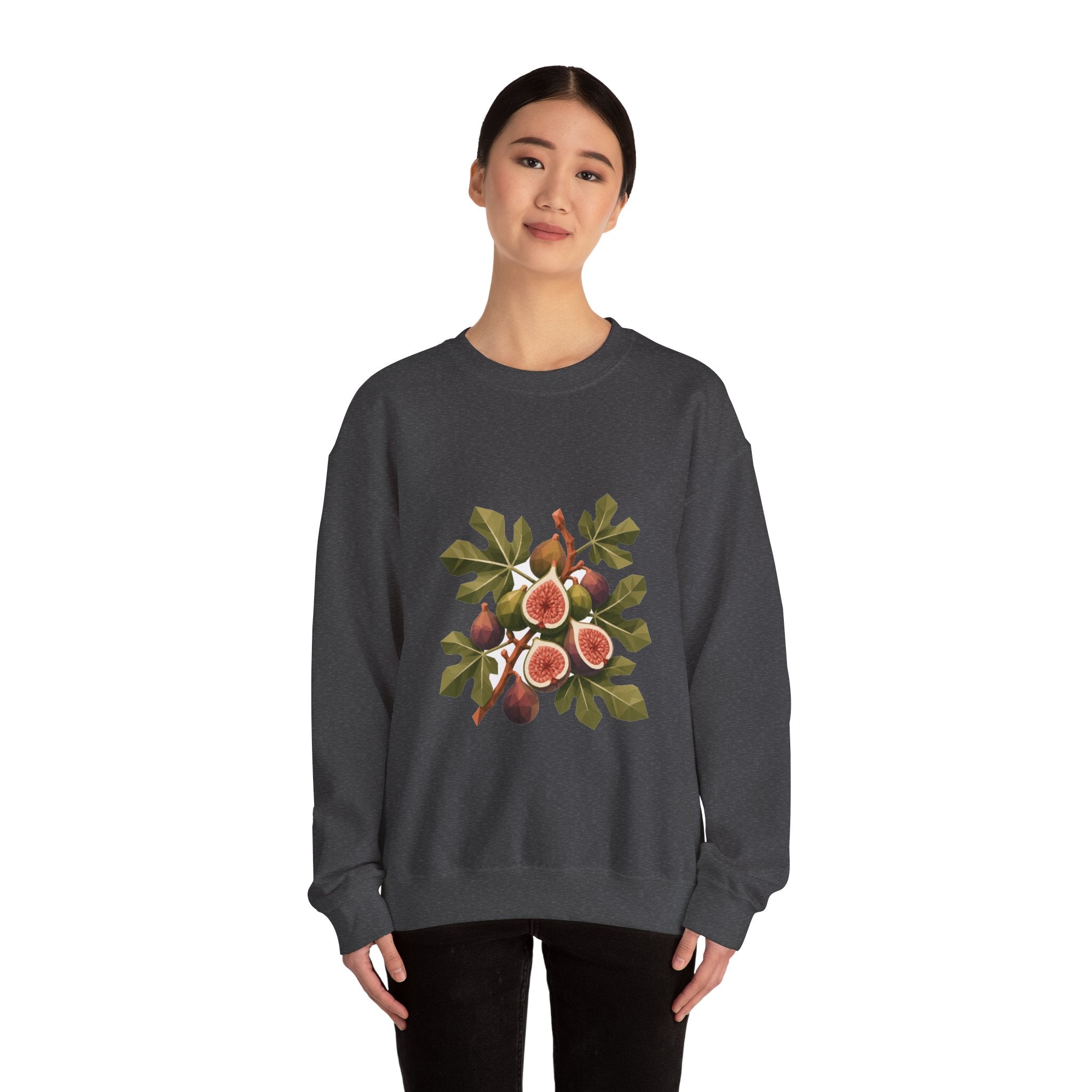 Matching Couple Sweatshirt - Olive Branch & Fig Matching Couple Premium Fleece Sweatshirt Geometric Art His Hers Love Gift - Design B