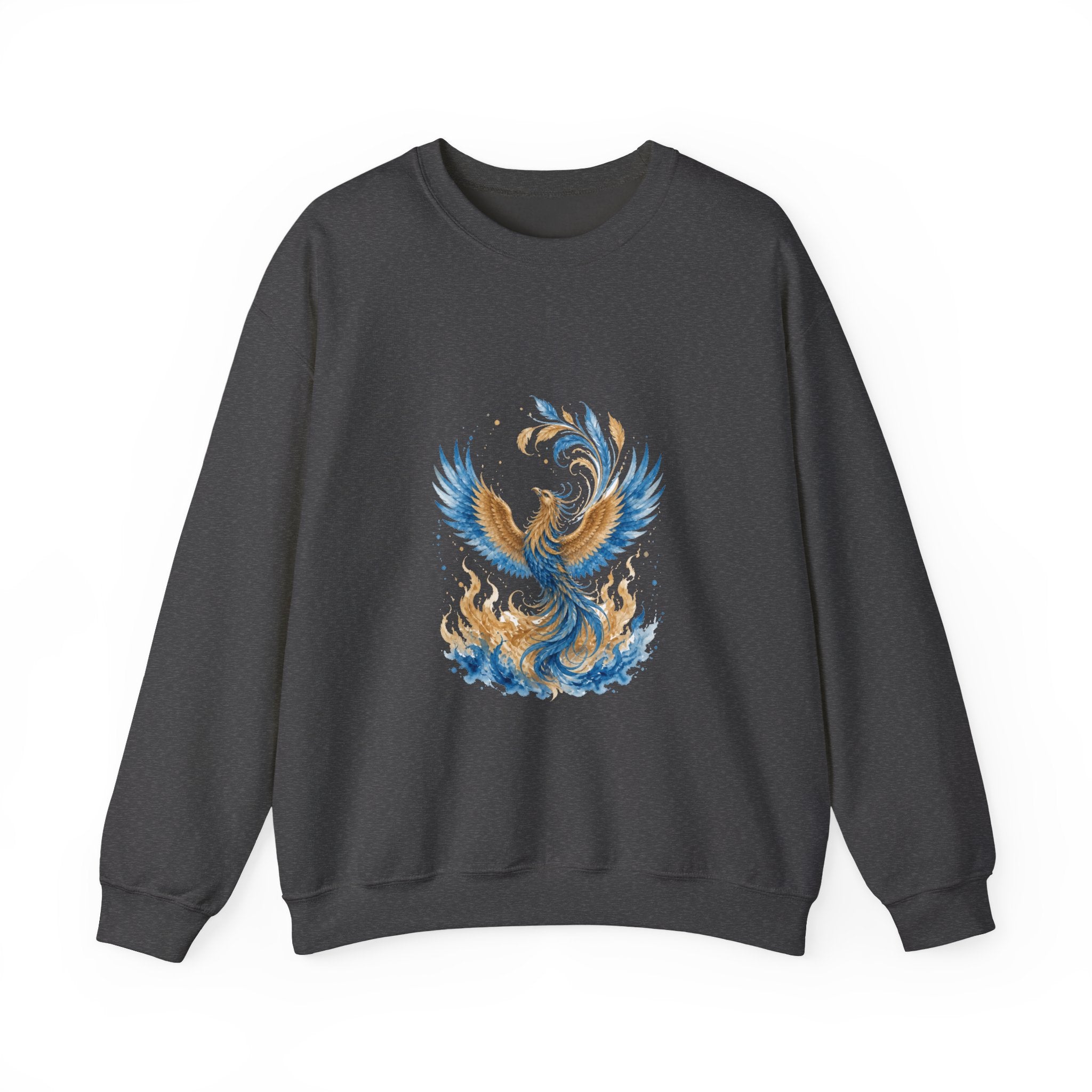 Matching Couple Sweatshirt - Dragon & Phoenix Matching Couple Premium Fleece Sweatshirt Watercolor Art His Hers Birthday Gift - Design B