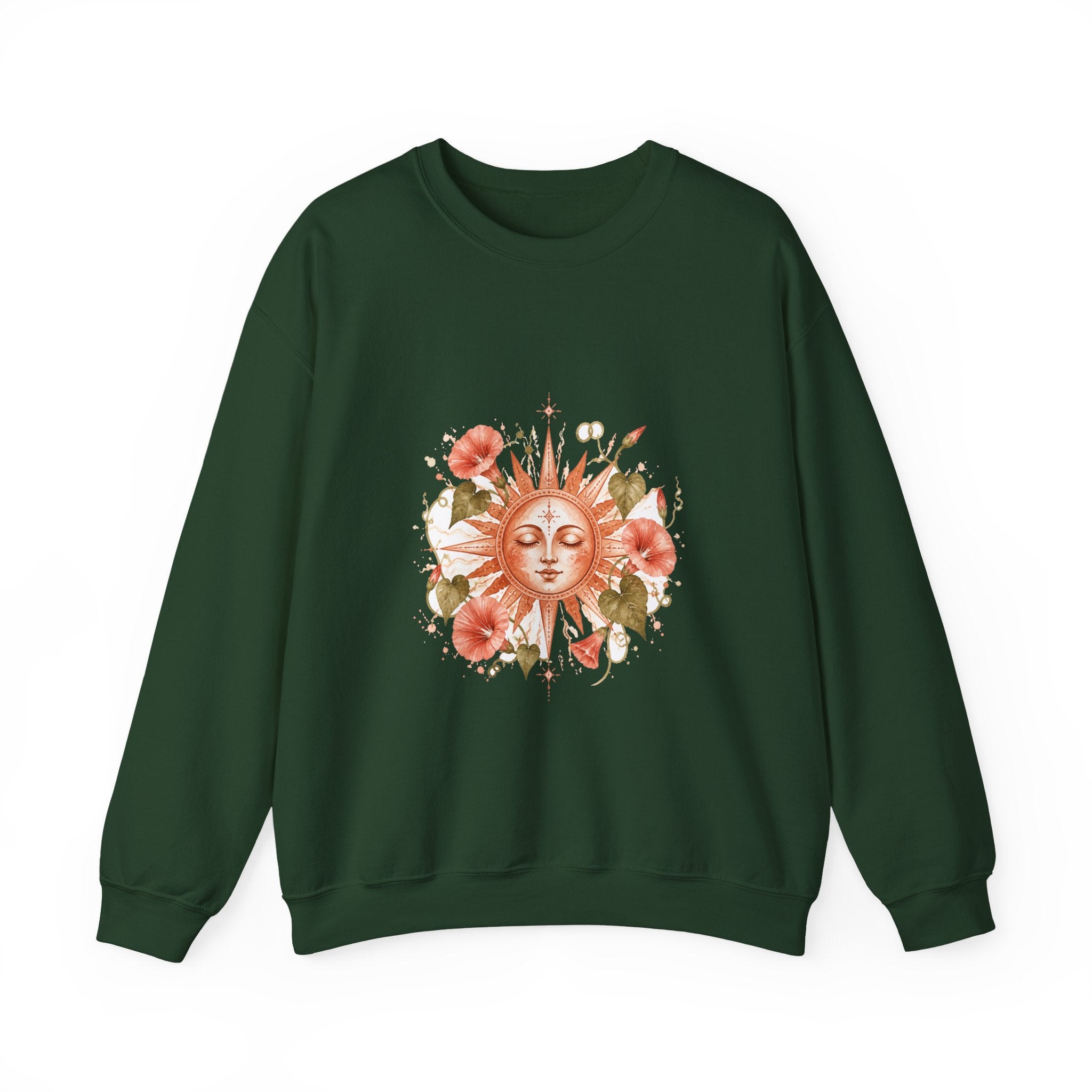 Matching Couple Sweatshirt - Sun & Moon Matching Couple Comfort Colors Crew Watercolor Art His Hers Birthday Gift - Design B