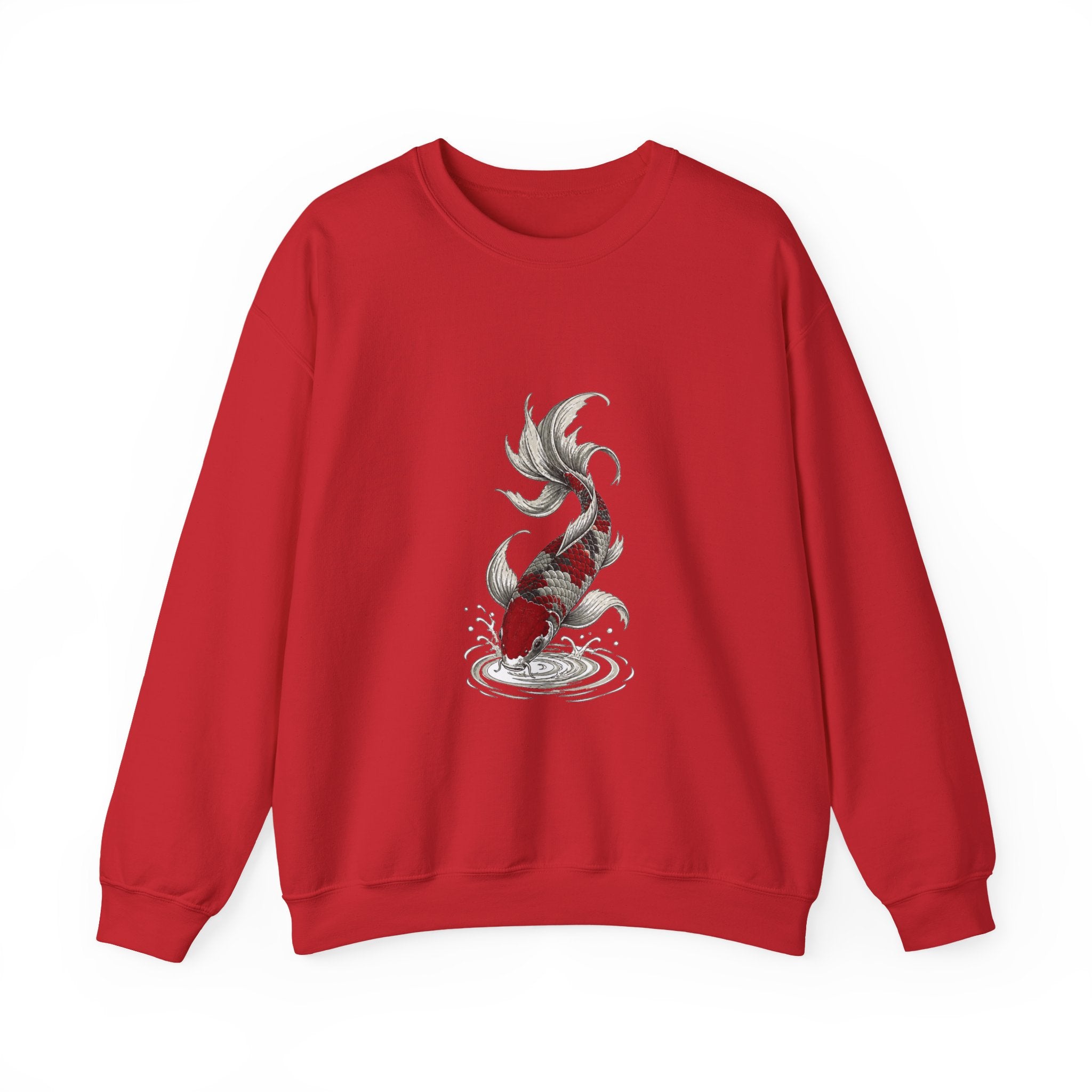 Matching Couple Sweatshirt - Koi Fish Yin Yang Matching Couple Crewneck Sweatshirt Hand-Drawn Art His Hers Best Friend Gift - Design B