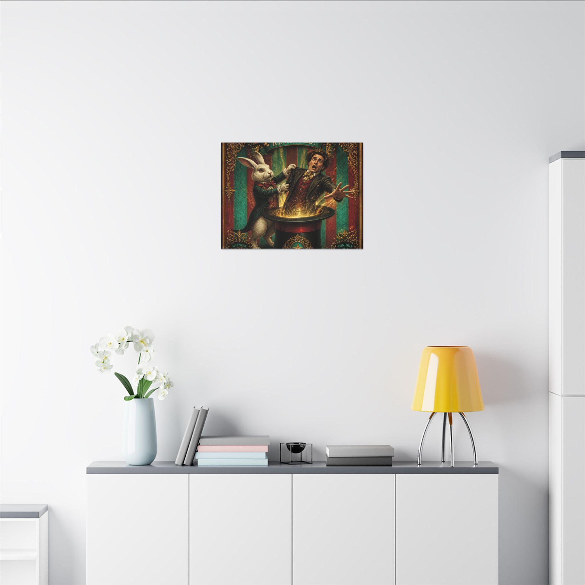 Magic Hat Rabbit Wall Art Canvas 16×20 Baroque Home Office Decor Maximalist Print