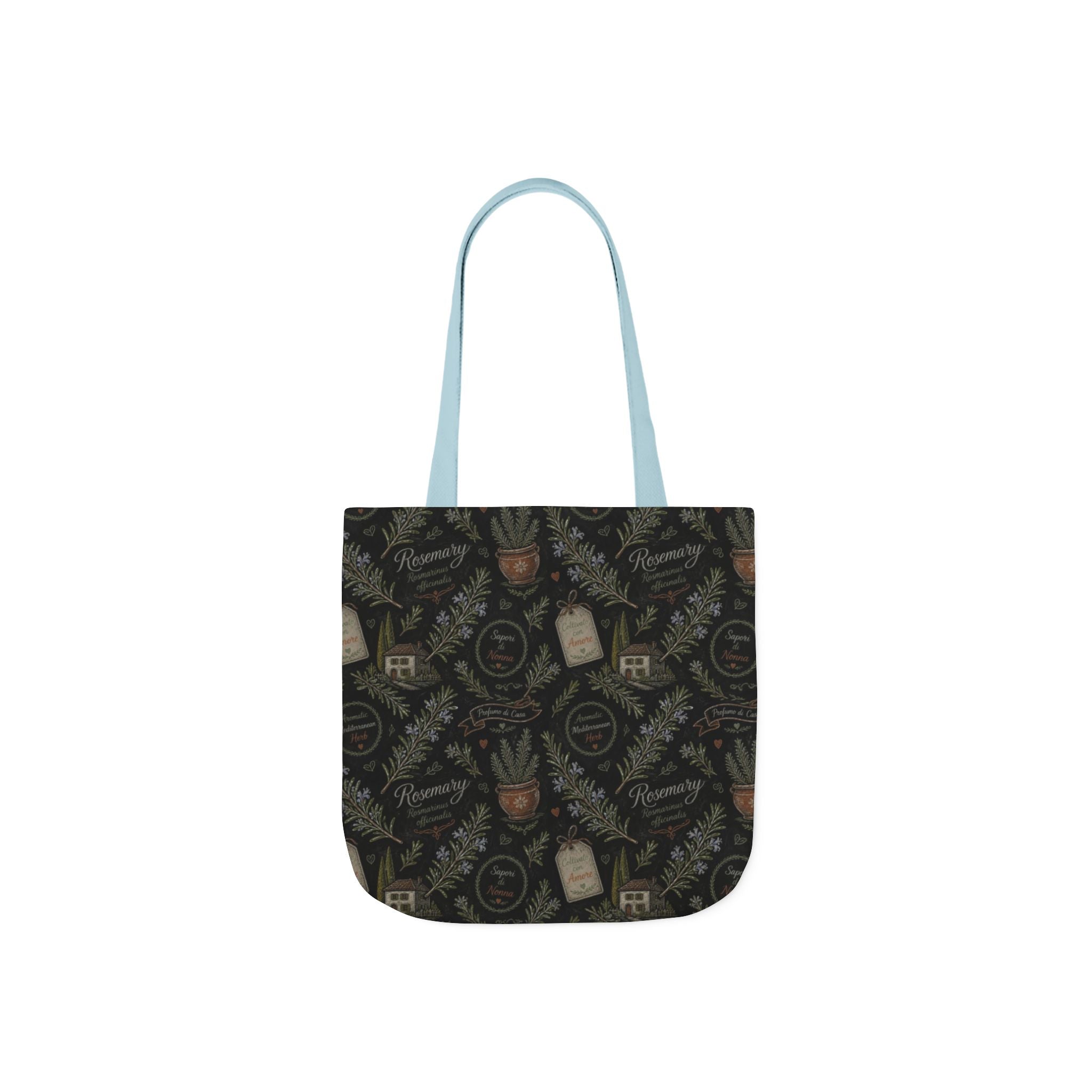 Rosemary Sprigs Canvas Tote Bag Mediterranean Kitchen Chalk Art Design Italian Cottagecore Gift