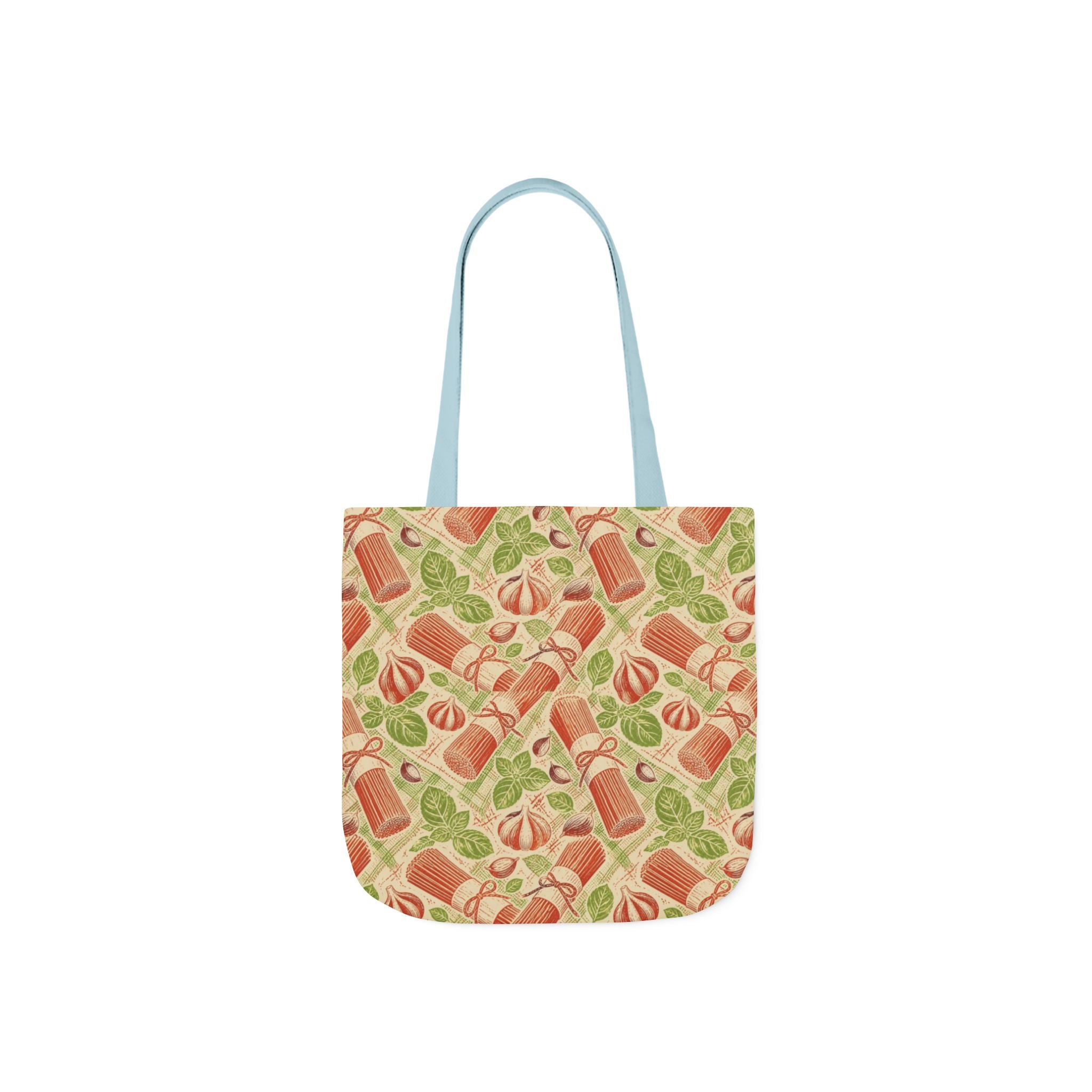 Spaghetti Bundle Canvas Tote Bag Mediterranean Kitchen Linocut Design Italian Cottagecore Gift