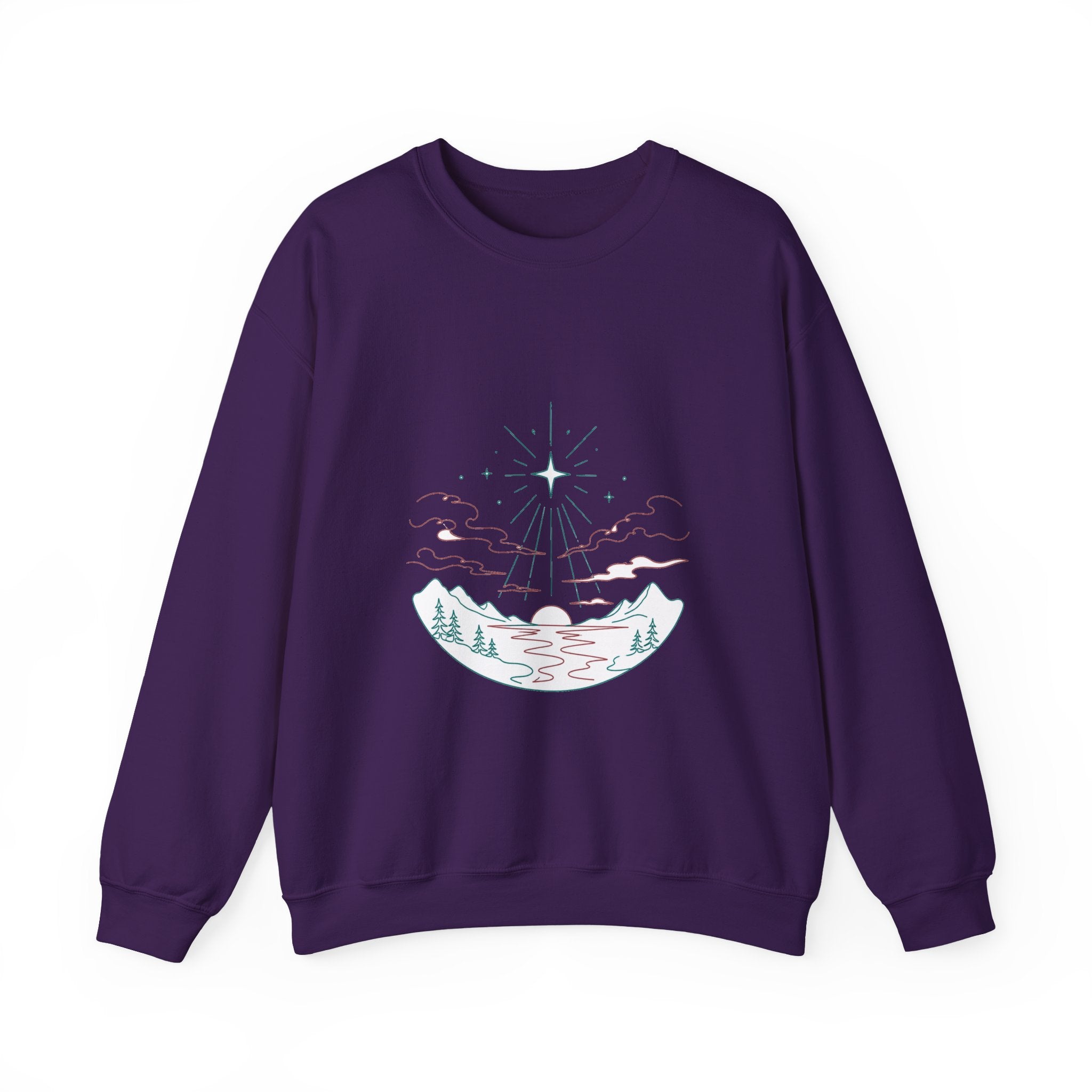 Matching Couple Sweatshirt - Evening & Morning Star Matching Couple Crewneck Sweatshirt Minimalist Art His Hers Valentine Gift - Design A