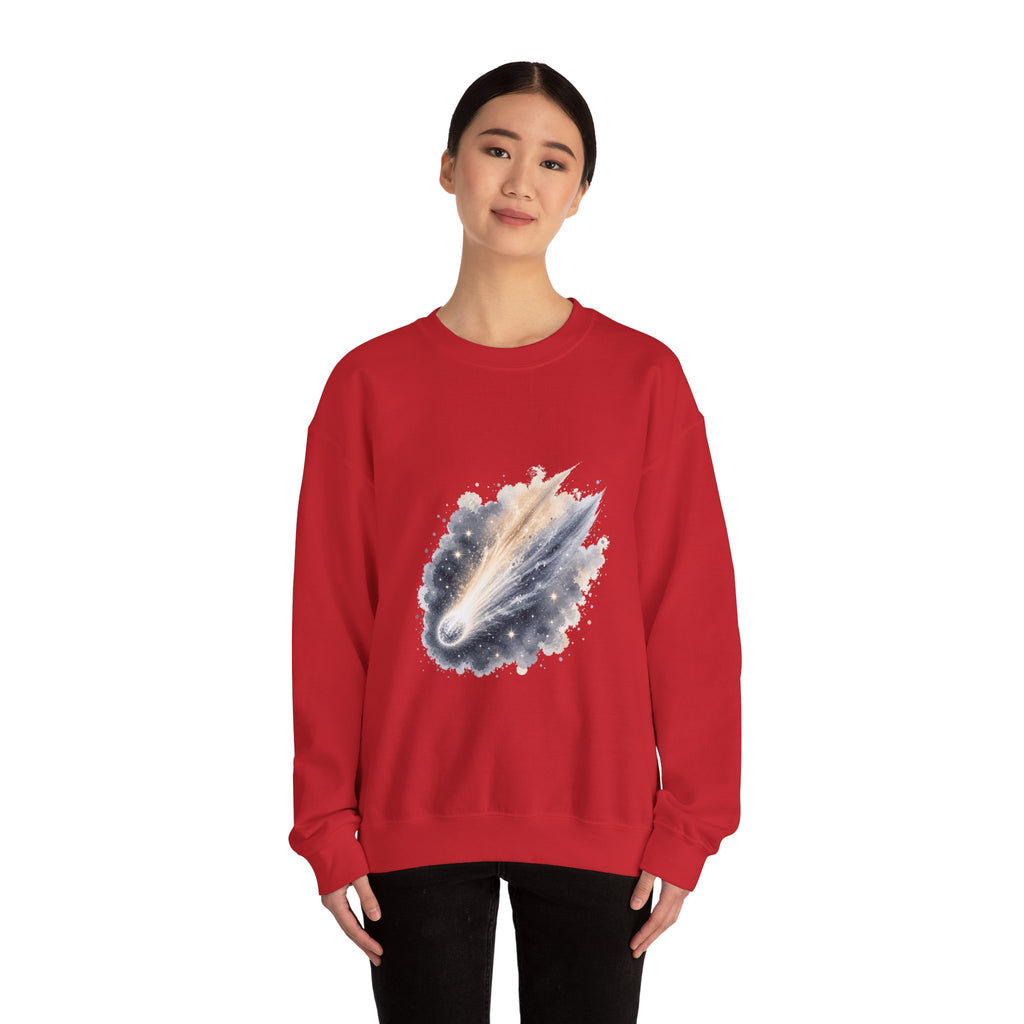 Matching Couple Sweatshirt - Comet & Asteroid Matching Couple Comfort Colors Crew Watercolor Art His Hers Birthday Gift - Design A