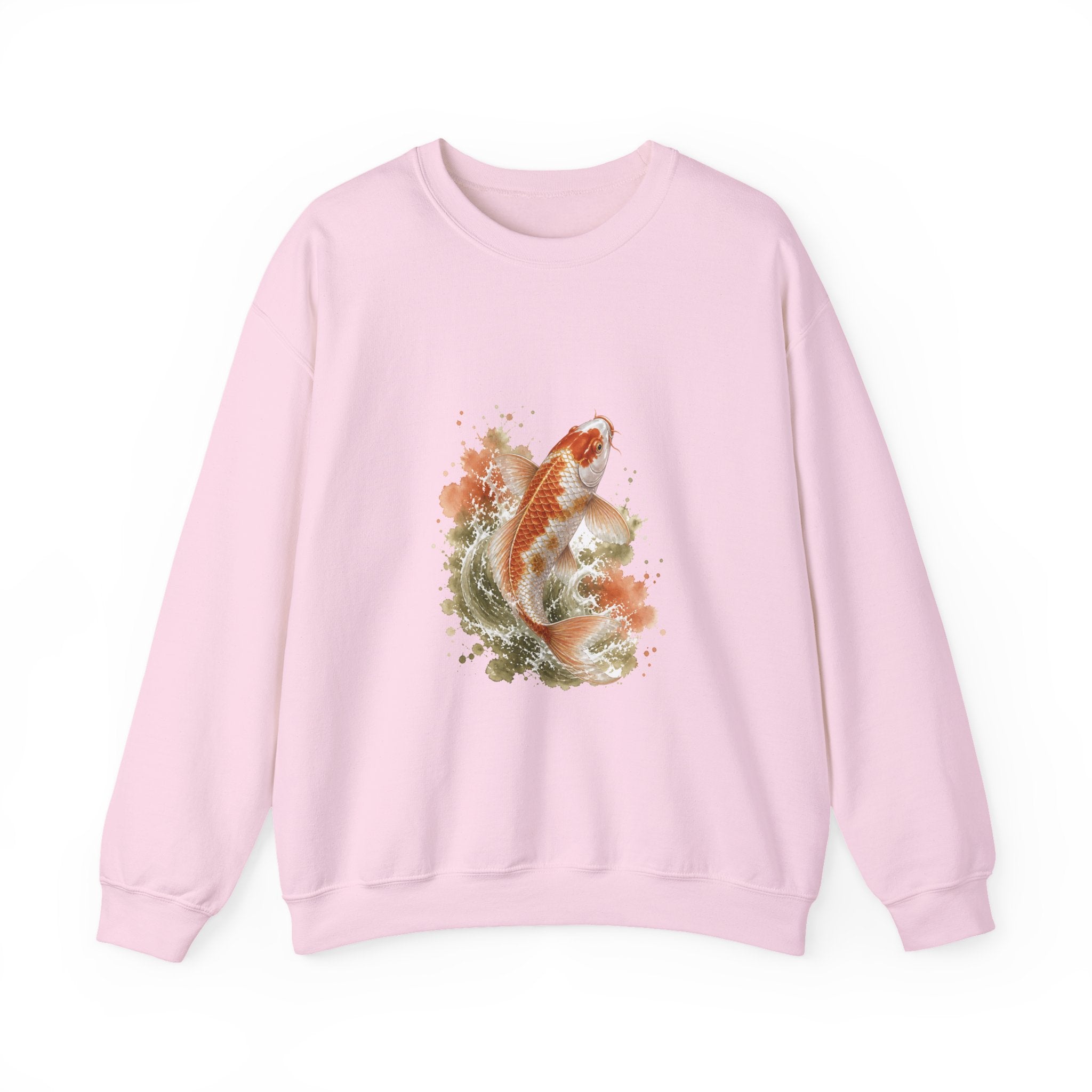Matching Couple Sweatshirt - Koi Fish Yin Yang Matching Couple Comfort Colors Crew Watercolor Art His Hers Birthday Gift - Design A