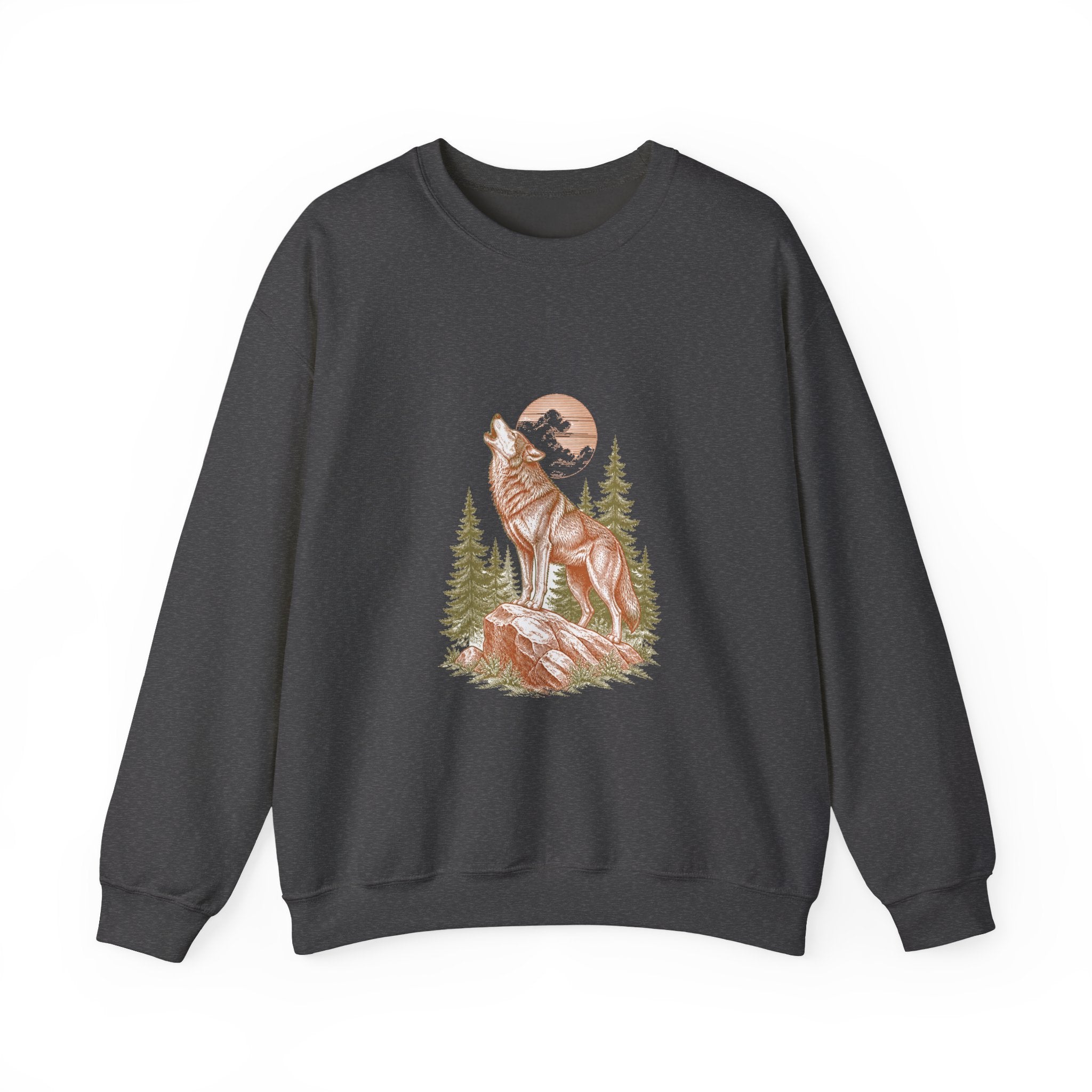 Matching Couple Sweatshirt - Wolf & Dove Matching Couple Crewneck Sweatshirt Vintage Art His Hers Wedding Gift - Design A