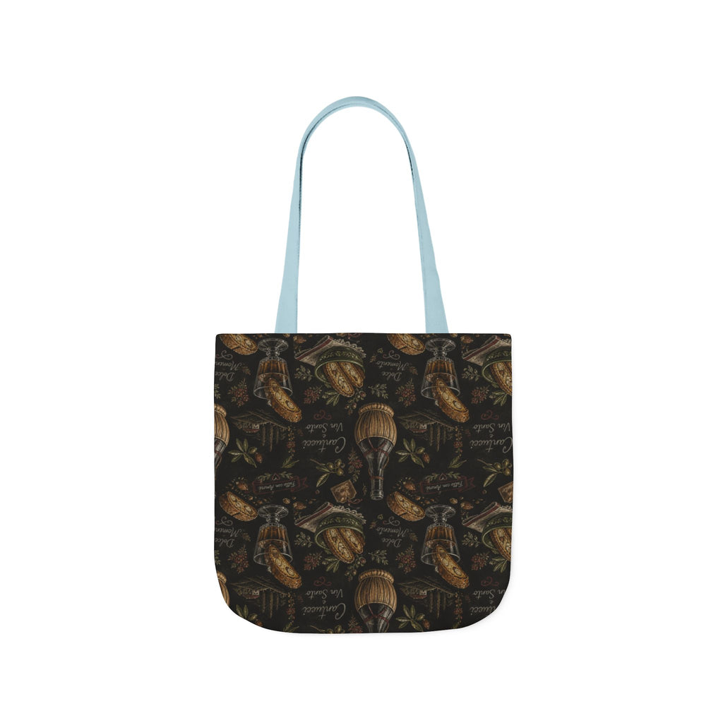 Biscotti & Vin Santo Canvas Tote Bag Mediterranean Kitchen Chalk Art Design Italian Cottagecore Gift