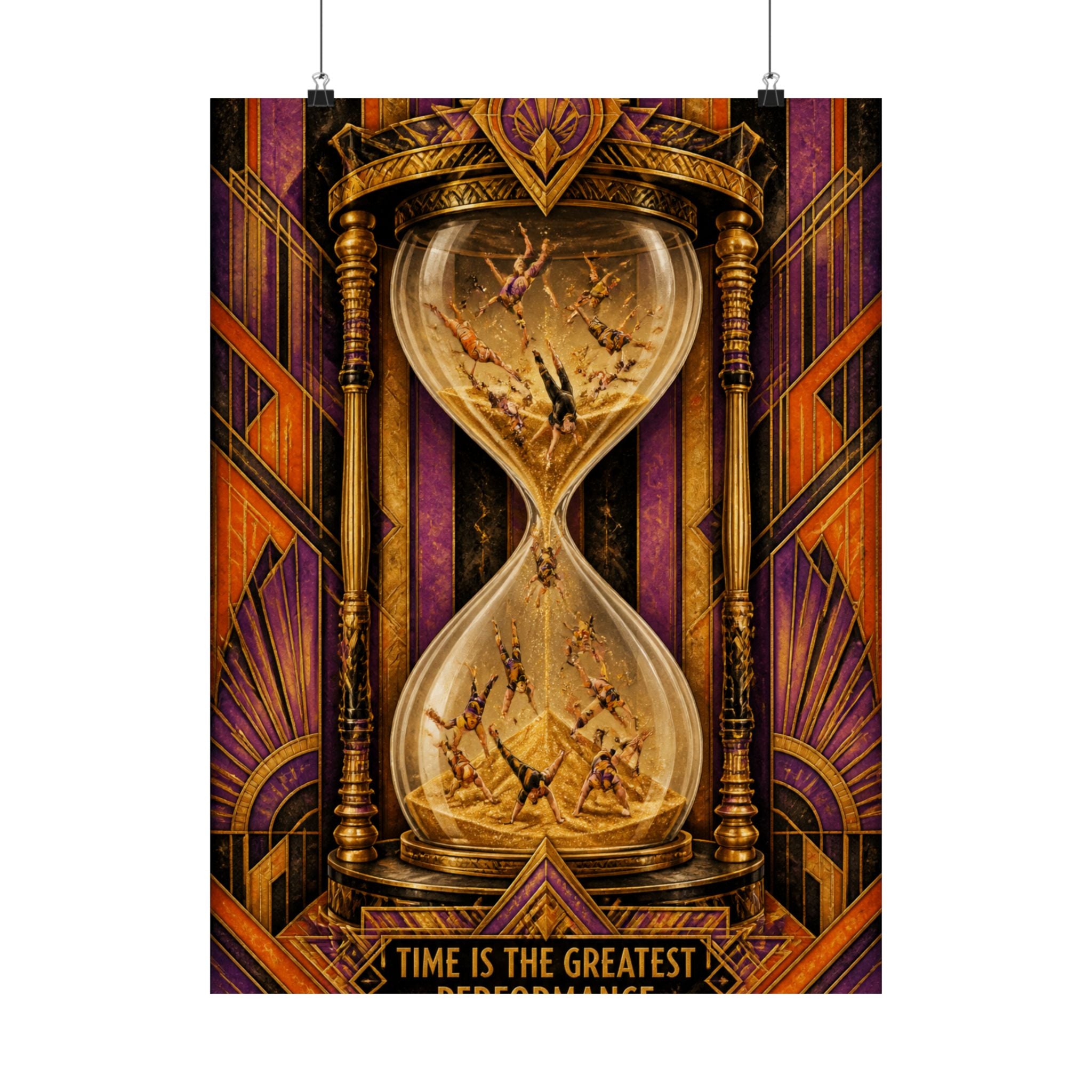 Hourglass Acrobats Wall Art Poster 18×24 Art Deco Entryway Decor Maximalist Print