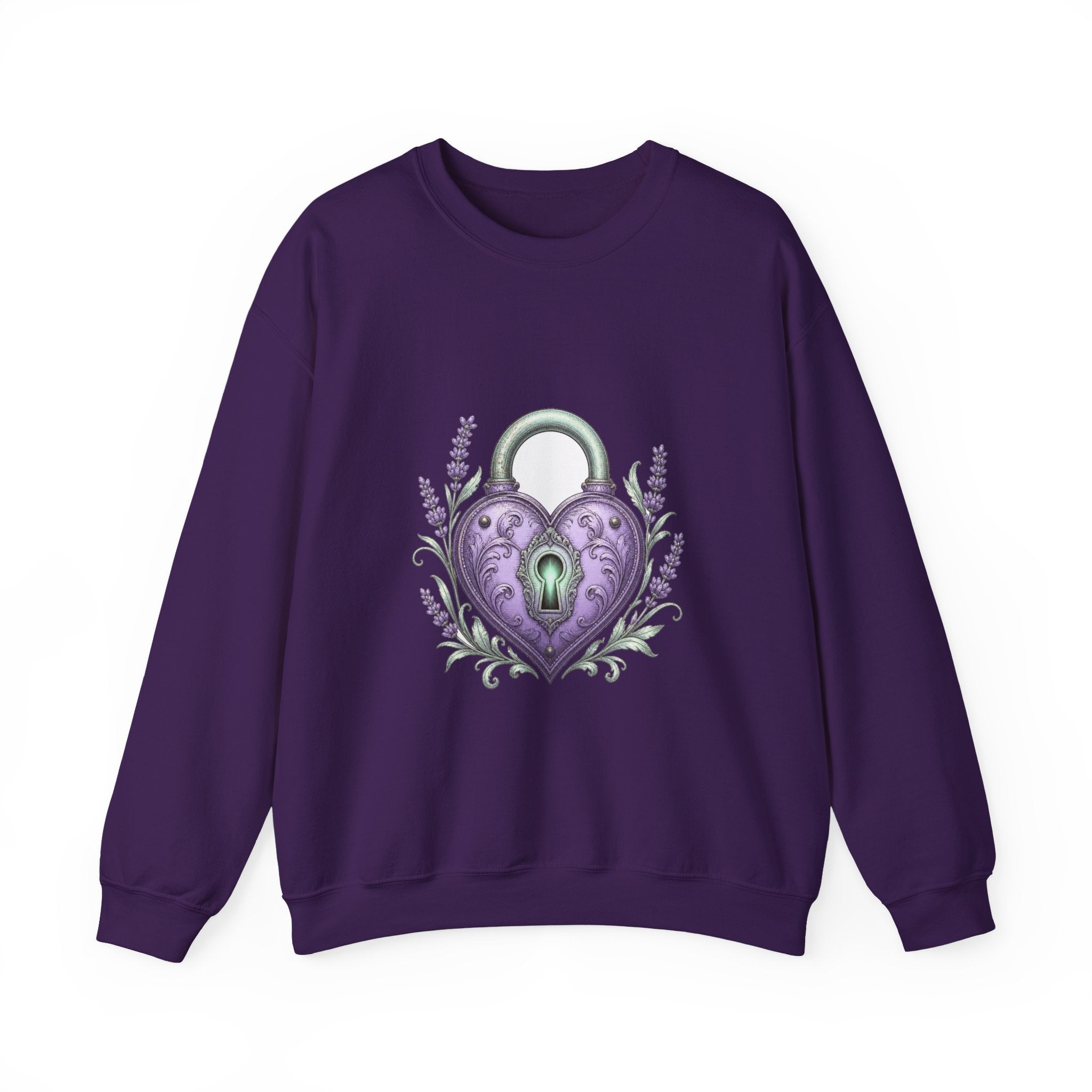 Matching Couple Sweatshirt - Key & Lock Matching Couple Comfort Colors Crew Vintage Art His Hers Honeymoon Gift - Design B