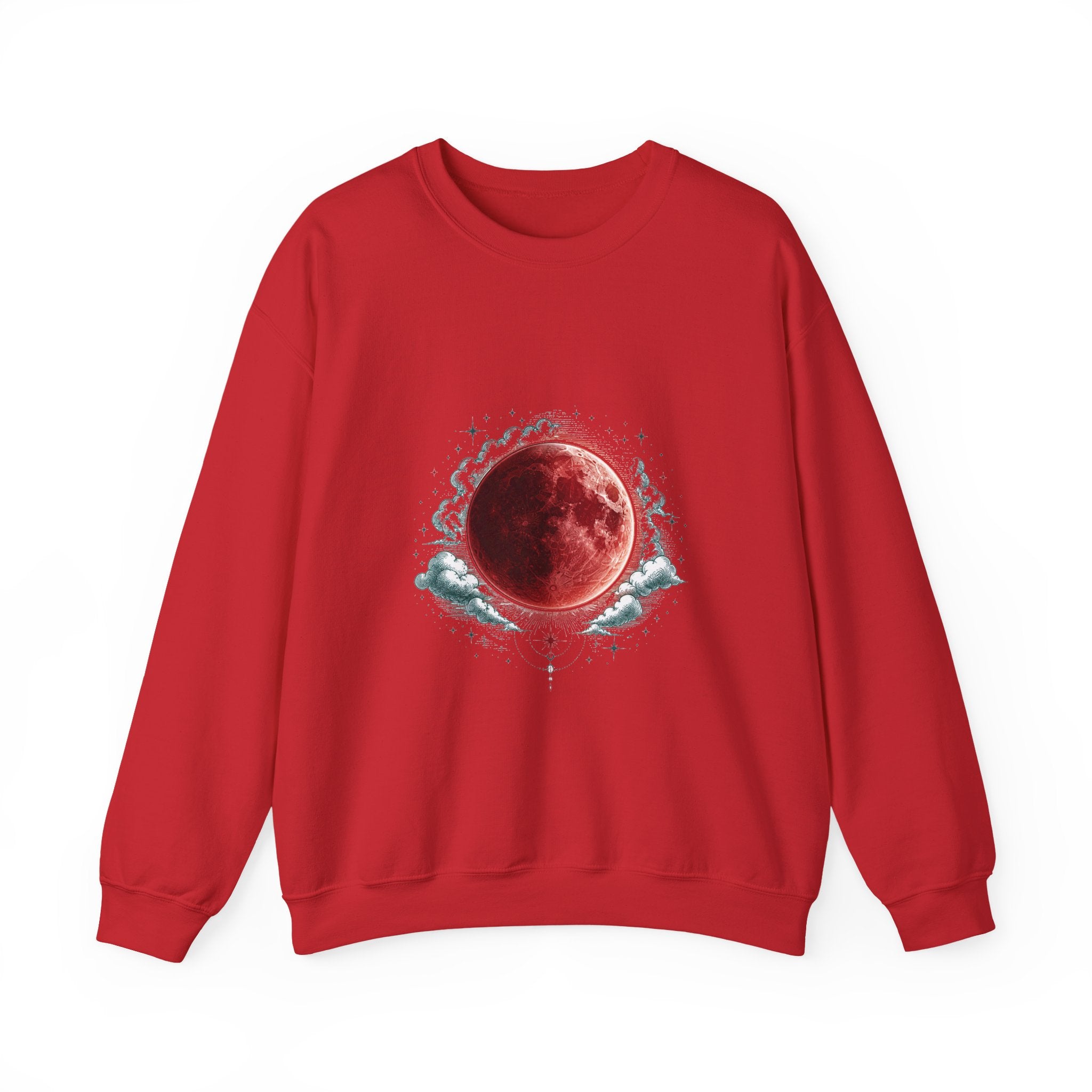 Matching Couple Sweatshirt - Solar & Lunar Eclipse Matching Couple Premium Fleece Sweatshirt Hand-Drawn Art His Hers Anniversary Gift - Design B